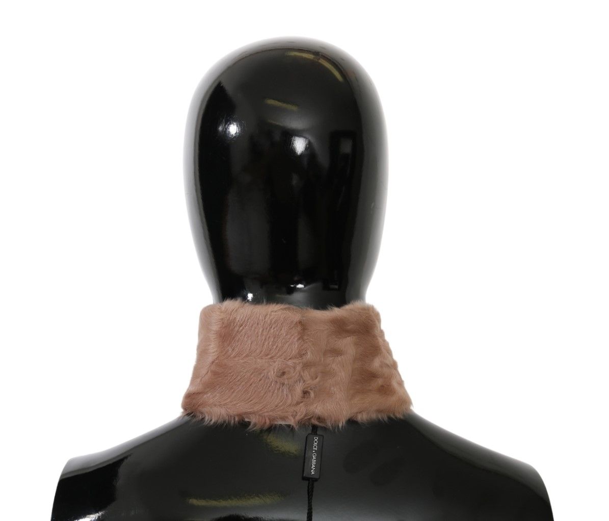 Dolce &amp; Gabbana Eleganter Schal aus beigefarbenem Lammfell