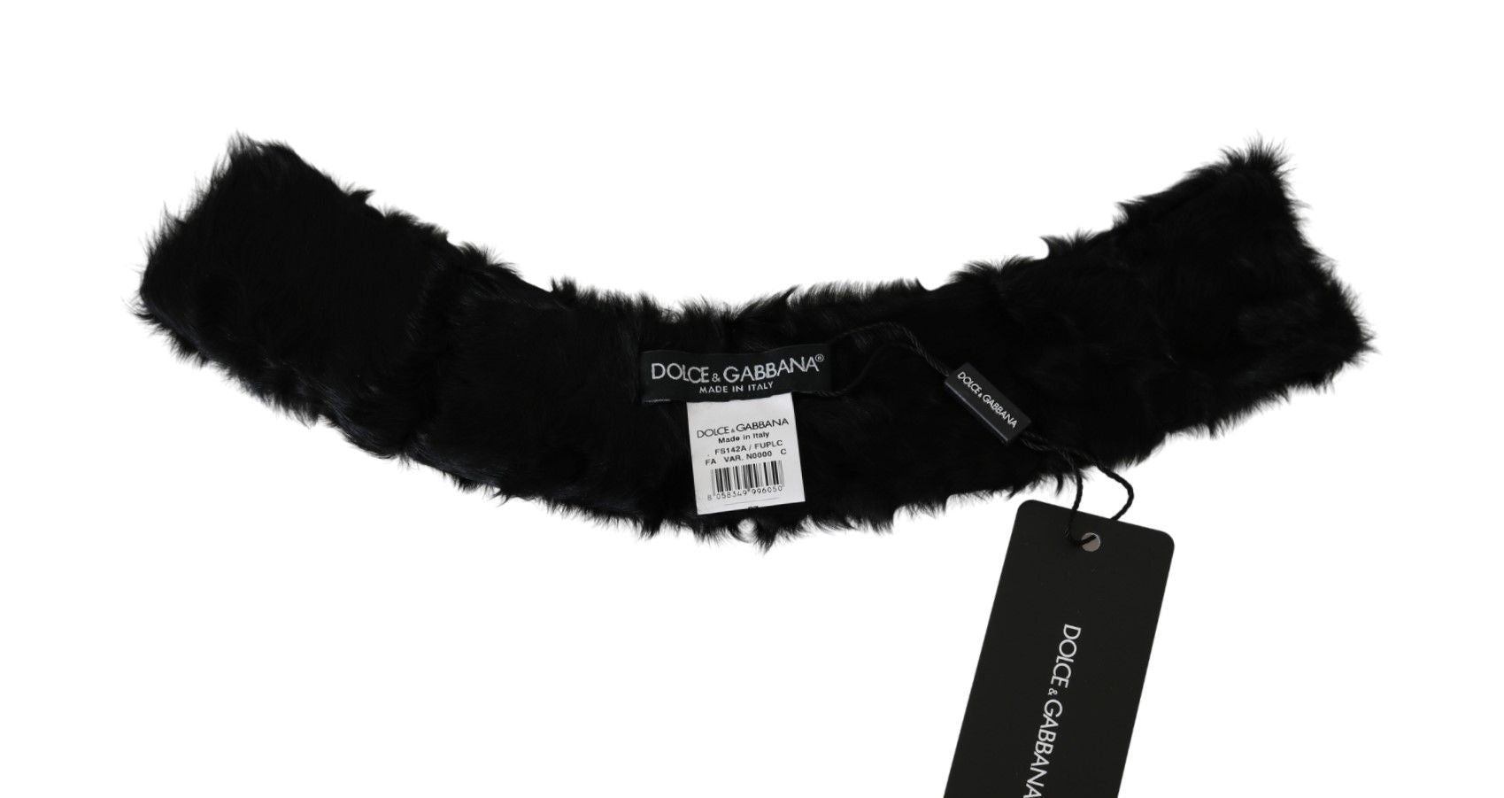Dolce &amp; Gabbana Eleganter schwarzer Lammfellschal
