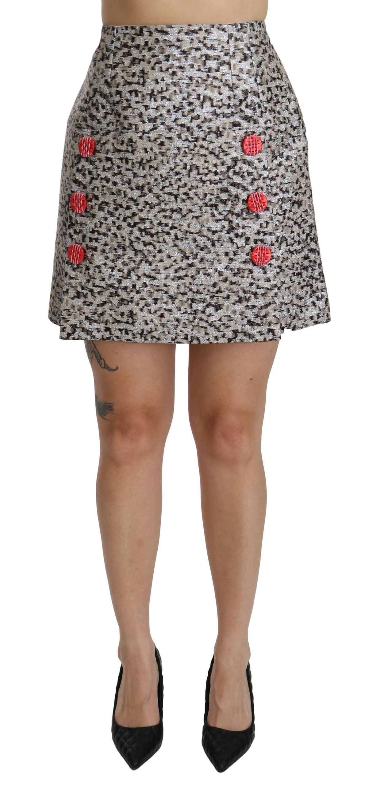 Dolce &amp; Gabbana – Exquisiter, schwarzer Rock mit Verzierung und hoher Taille