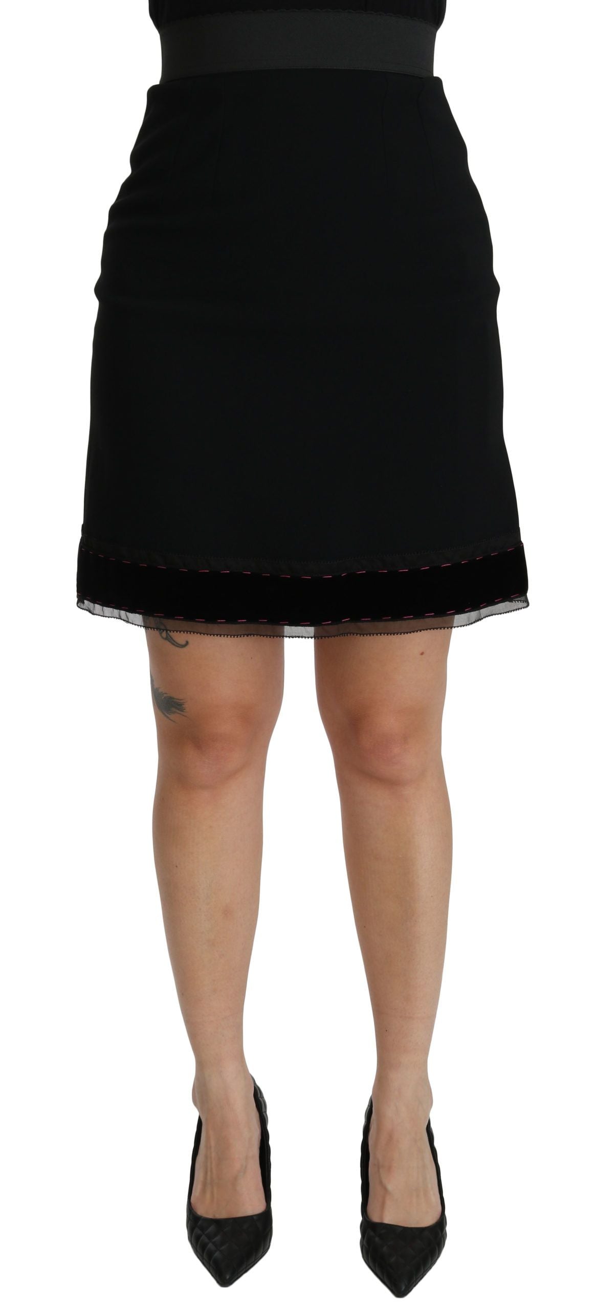 Dolce &amp; Gabbana Eleganter schwarzer Rock mit hoher Taille