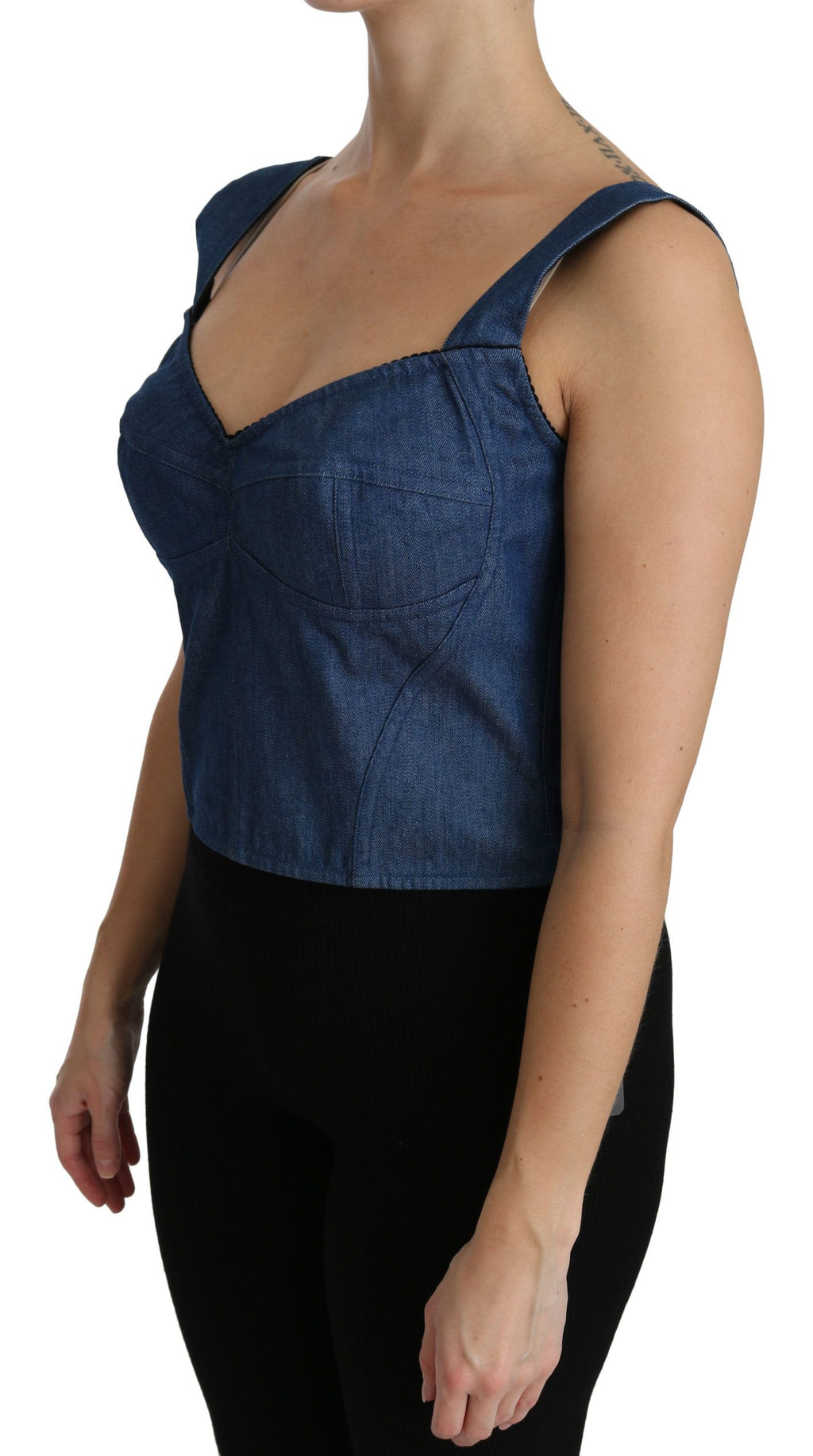 Dolce &amp; Gabbana Elegantes ärmelloses Bustier-Top in Blau