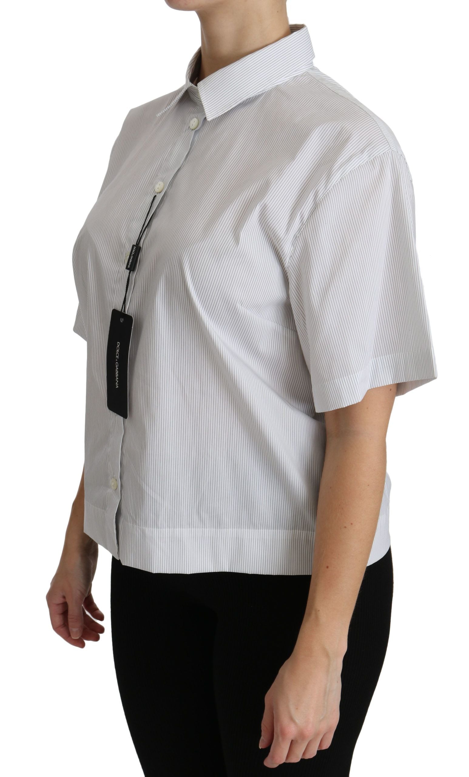 Dolce &amp; Gabbana Elegantes Poloshirt aus weißer Baumwolle
