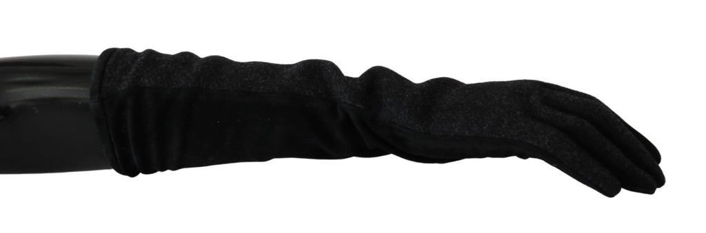 Dolce &amp; Gabbana Elegante mittellange Wollhandschuhe in Schwarz