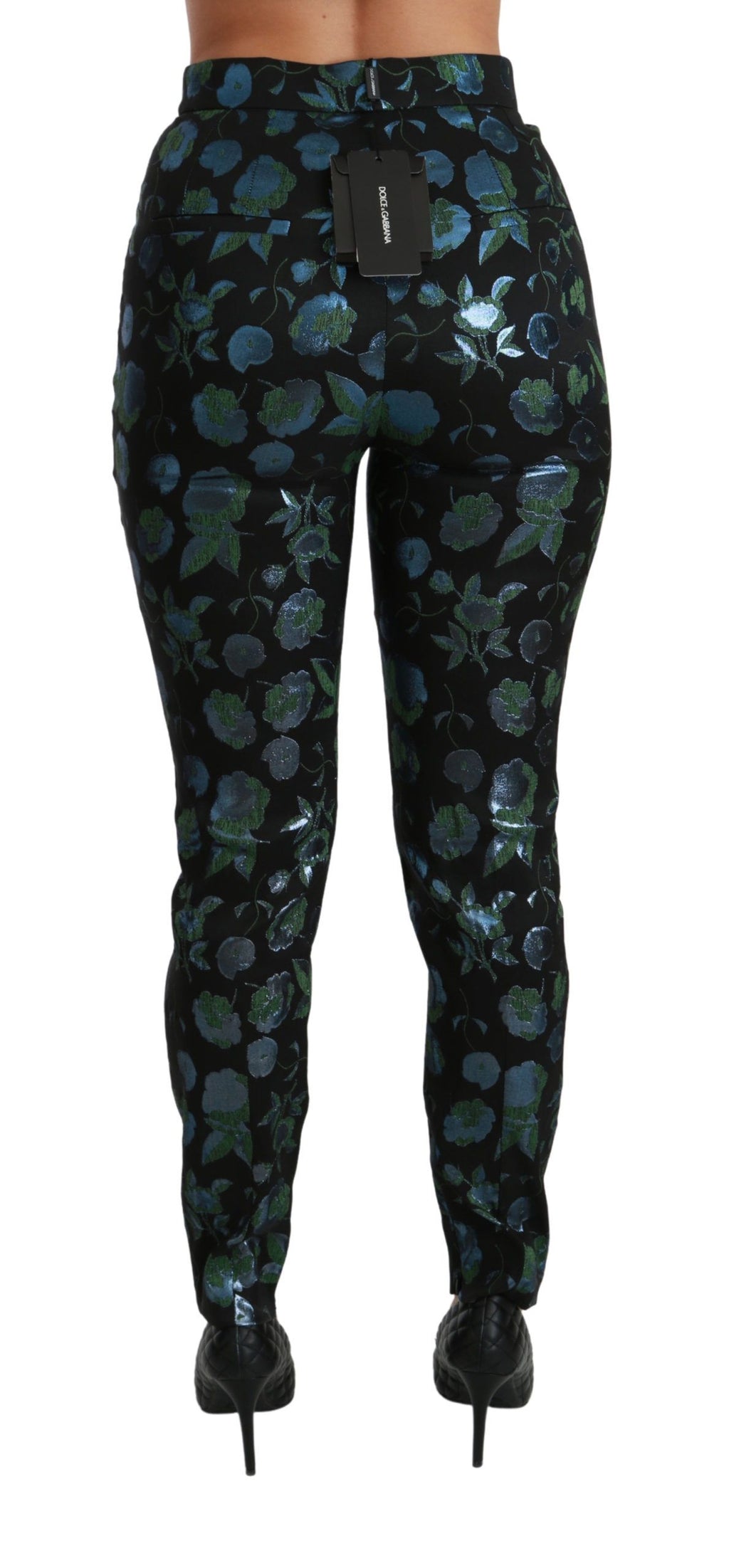 Dolce &amp; Gabbana – Enge Hose mit Blumenmuster und hoher Taille
