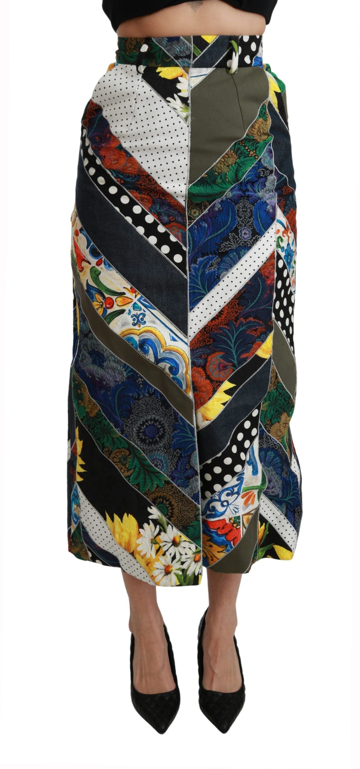 Dolce &amp; Gabbana Eleganter Rock mit hoher Taille und geometrischem Print