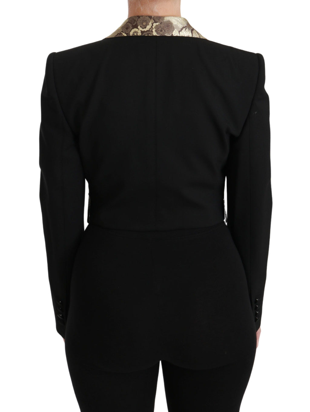Dolce &amp; Gabbana – Opulentes Ensemble aus Jacke und Weste mit Blumenmuster in Schwarz und Gold