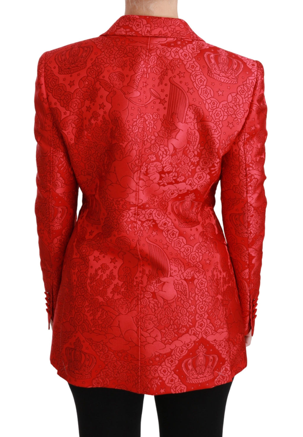 Dolce &amp; Gabbana – Roter Blazer mit Blumenengel-Muster