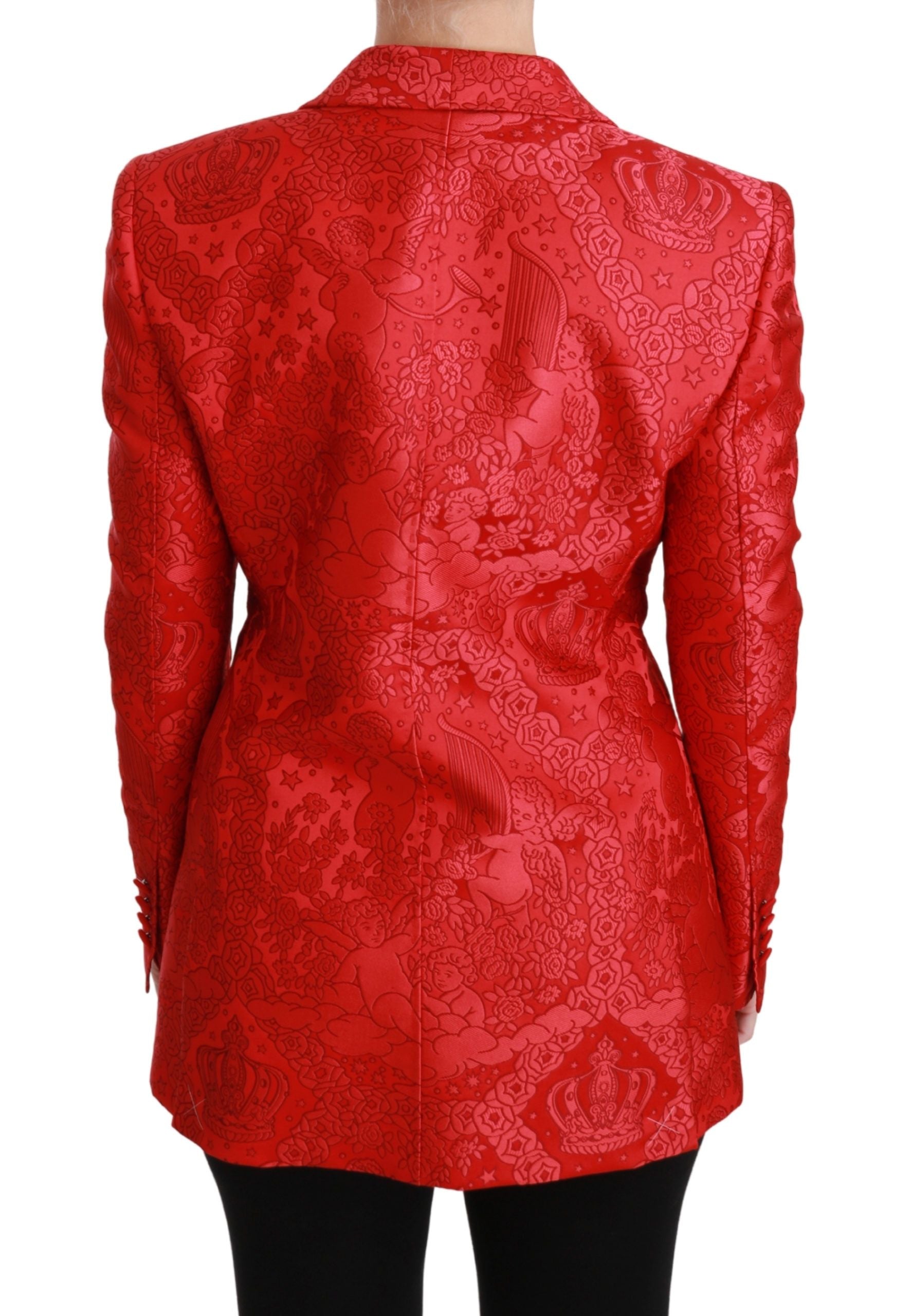 Dolce &amp; Gabbana – Roter Blazer mit Blumenengel-Muster