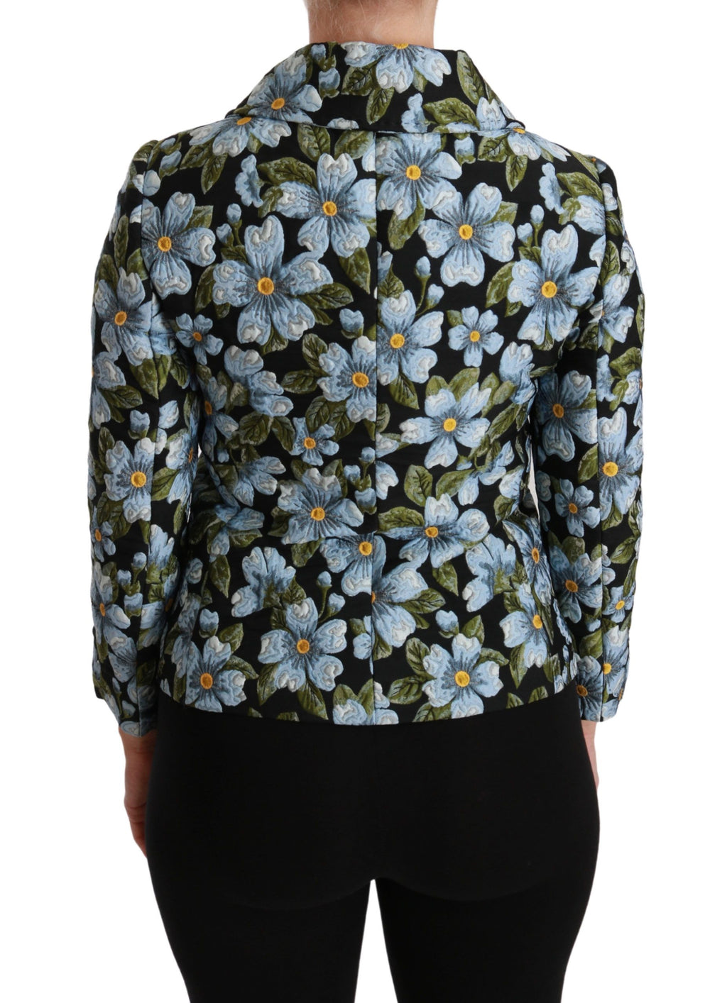 Dolce &amp; Gabbana Mehrfarbiger Blazermantel mit Blumenmuster, Polyesterjacke