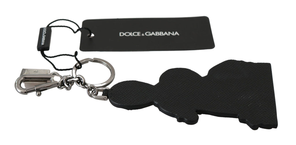Dolce &amp; Gabbana Eleganter dreifarbiger Leder-Schlüsselanhänger