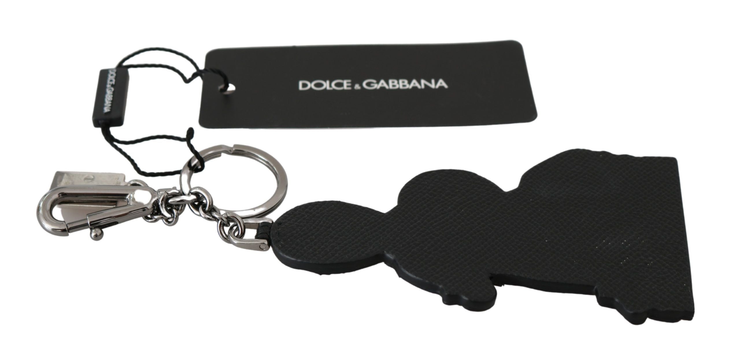 Dolce &amp; Gabbana Eleganter dreifarbiger Leder-Schlüsselanhänger