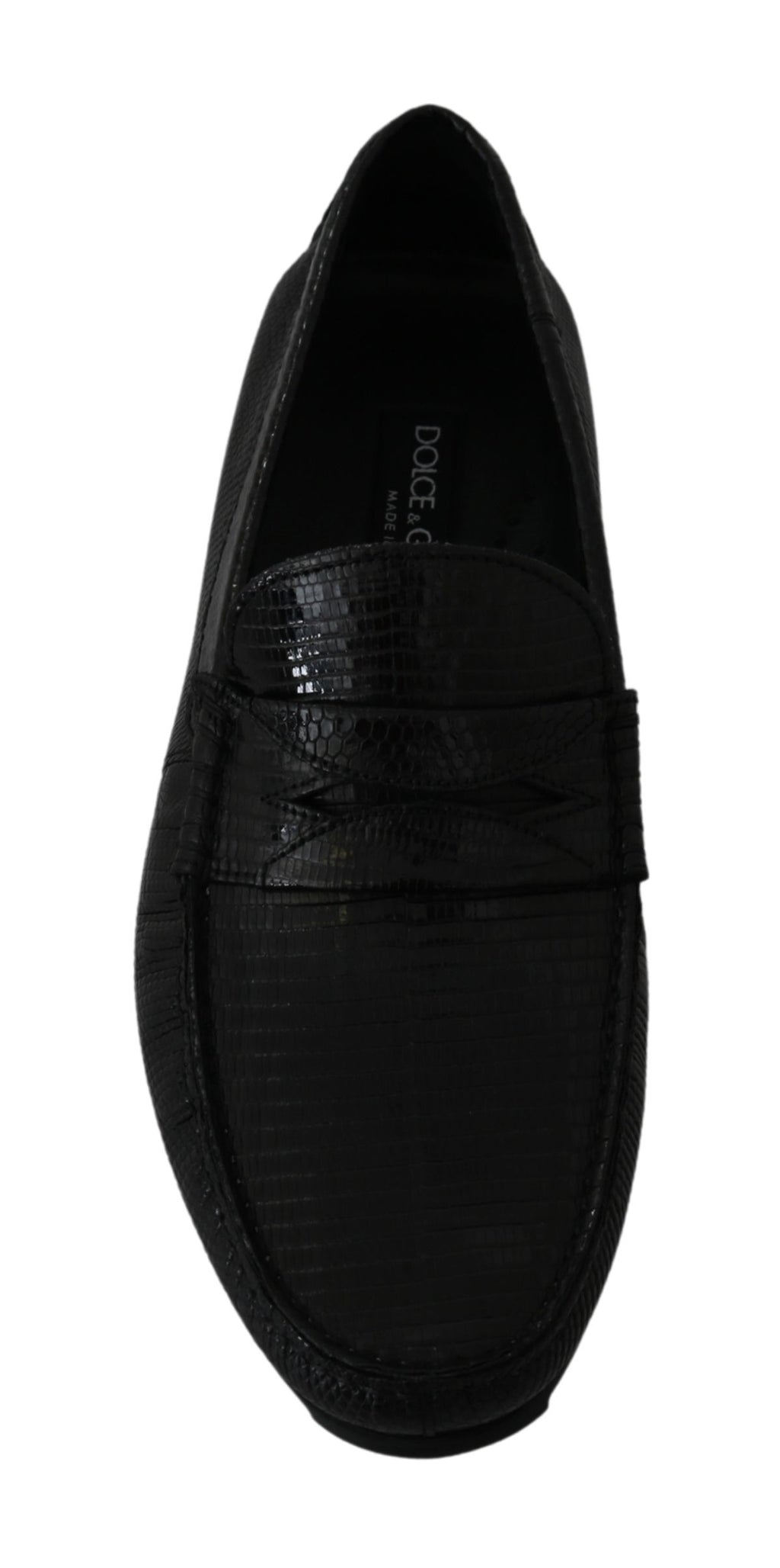 Dolce &amp; Gabbana – Exquisite Loafer aus schwarzem Eidechsenleder