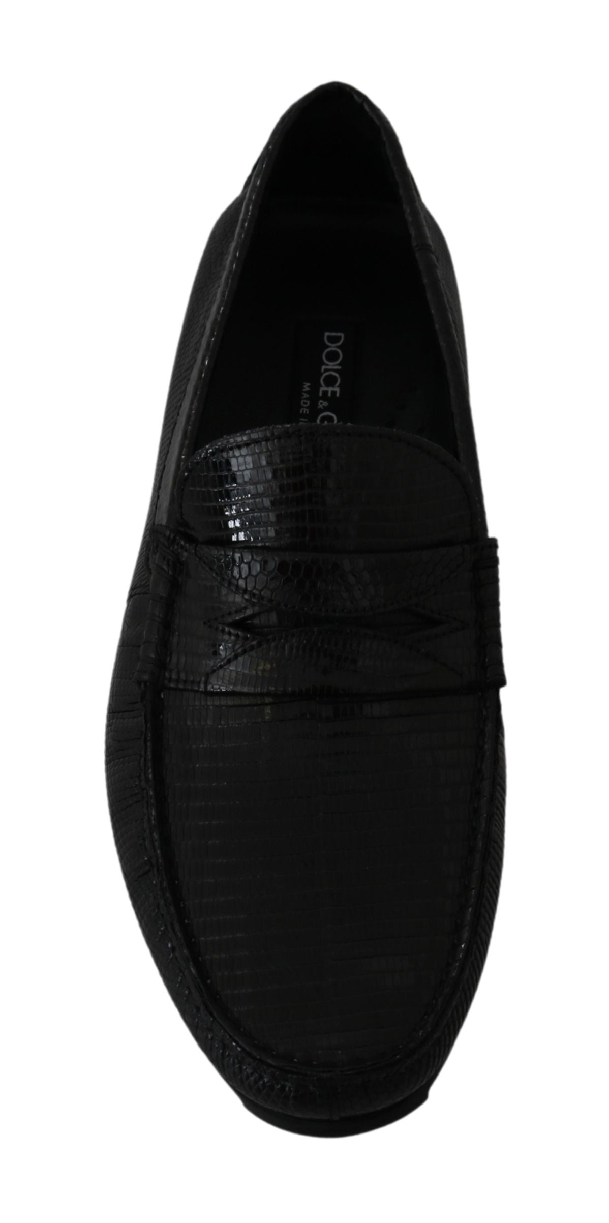 Dolce &amp; Gabbana – Exquisite Loafer aus schwarzem Eidechsenleder