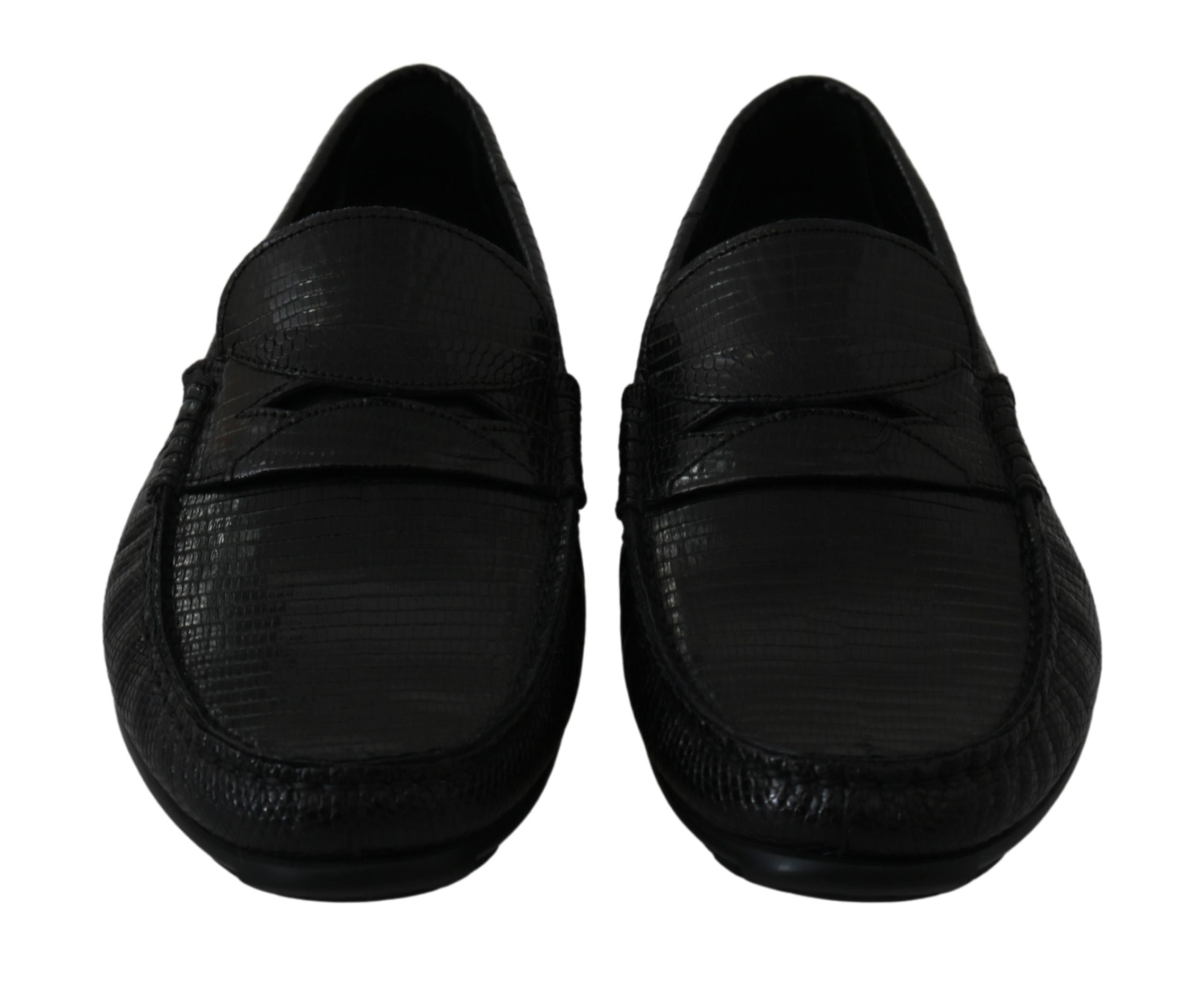 Dolce &amp; Gabbana – Exquisite Loafer aus schwarzem Eidechsenleder