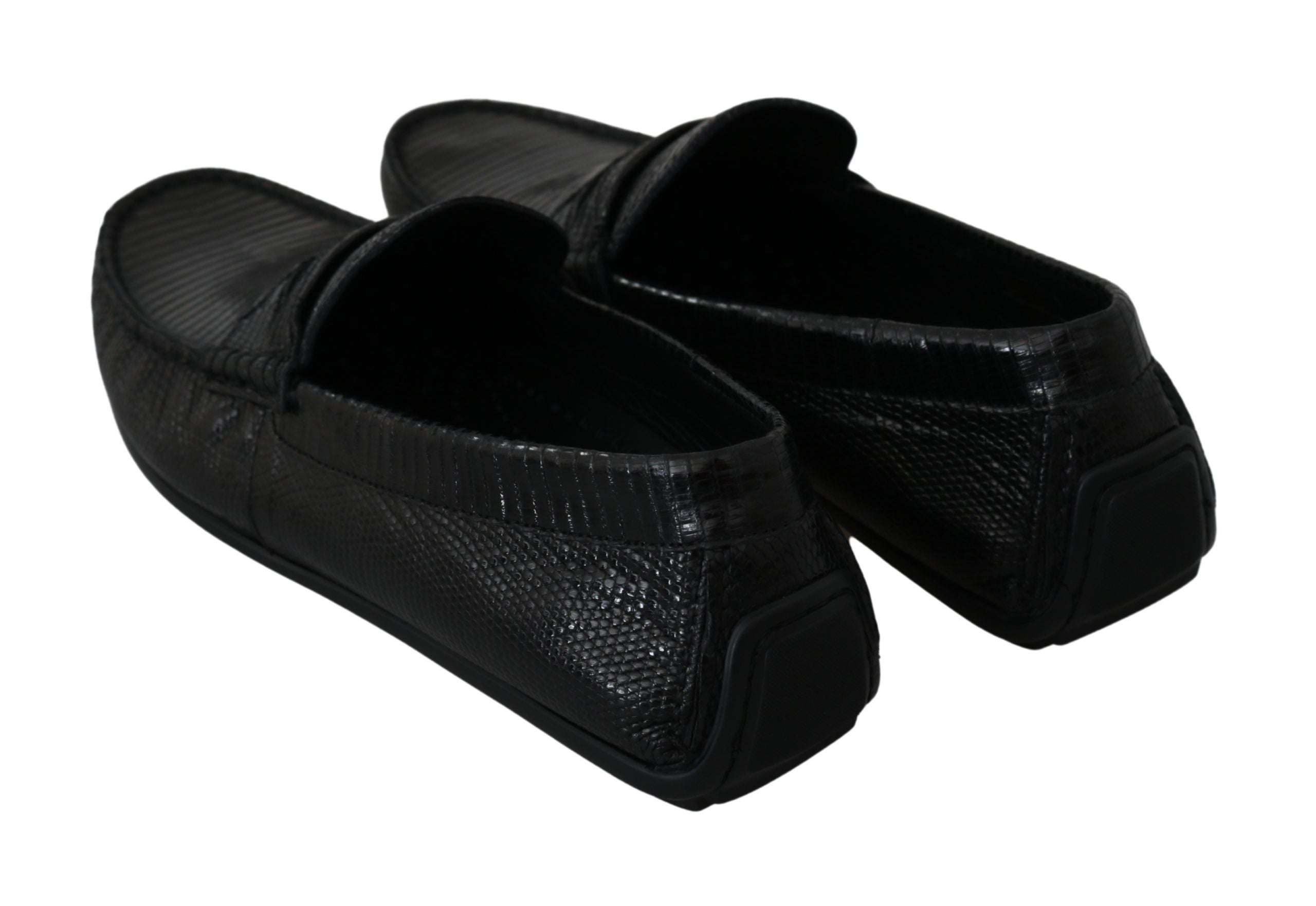 Dolce &amp; Gabbana – Exquisite Loafer aus schwarzem Eidechsenleder