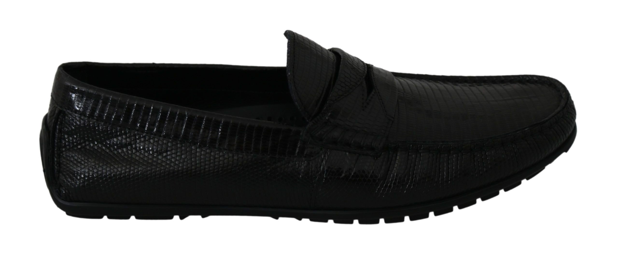 Dolce &amp; Gabbana – Exquisite Loafer aus schwarzem Eidechsenleder