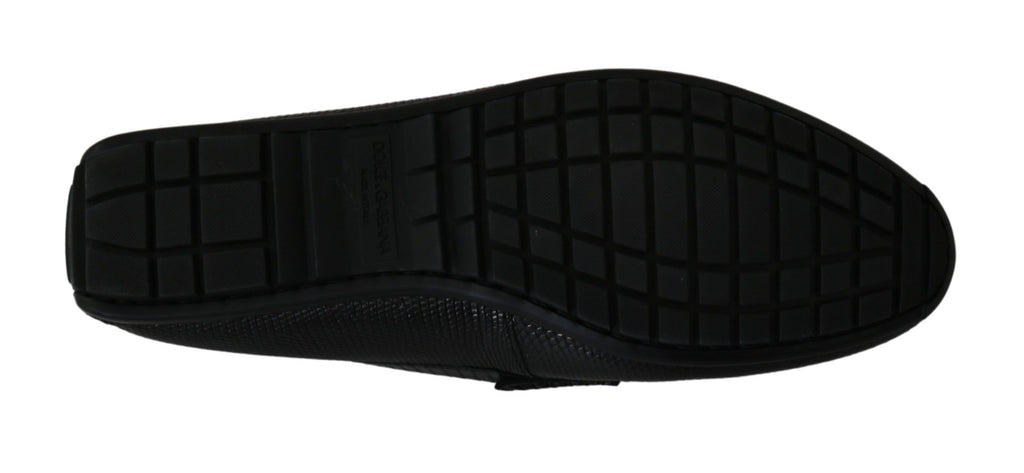 Dolce &amp; Gabbana – Exquisite Loafer aus schwarzem Eidechsenleder