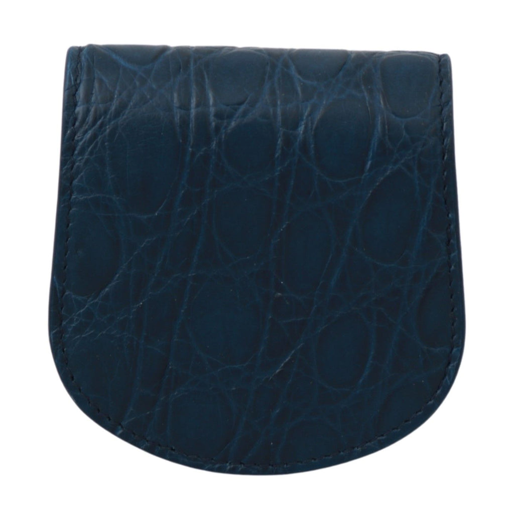 Dolce &amp; Gabbana Sleek Blue Caimano Kondometui-Geldbörse