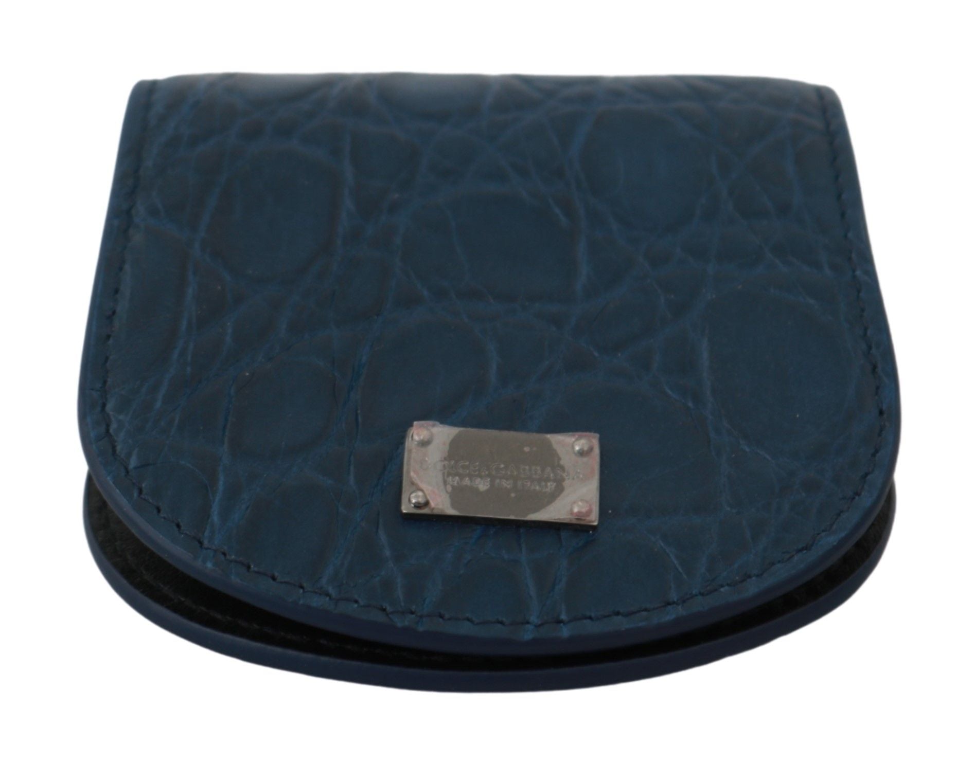 Dolce &amp; Gabbana Sleek Blue Caimano Kondometui-Geldbörse