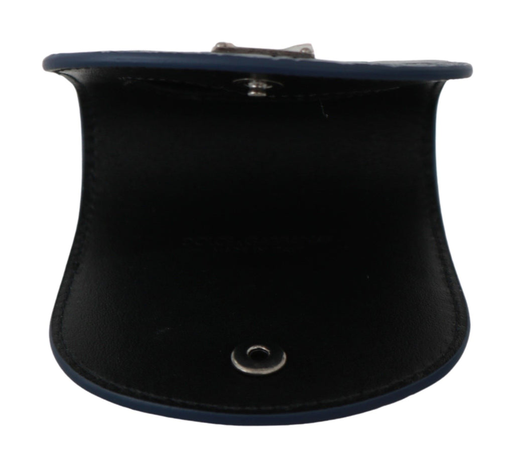 Dolce &amp; Gabbana Sleek Blue Caimano Kondometui-Geldbörse