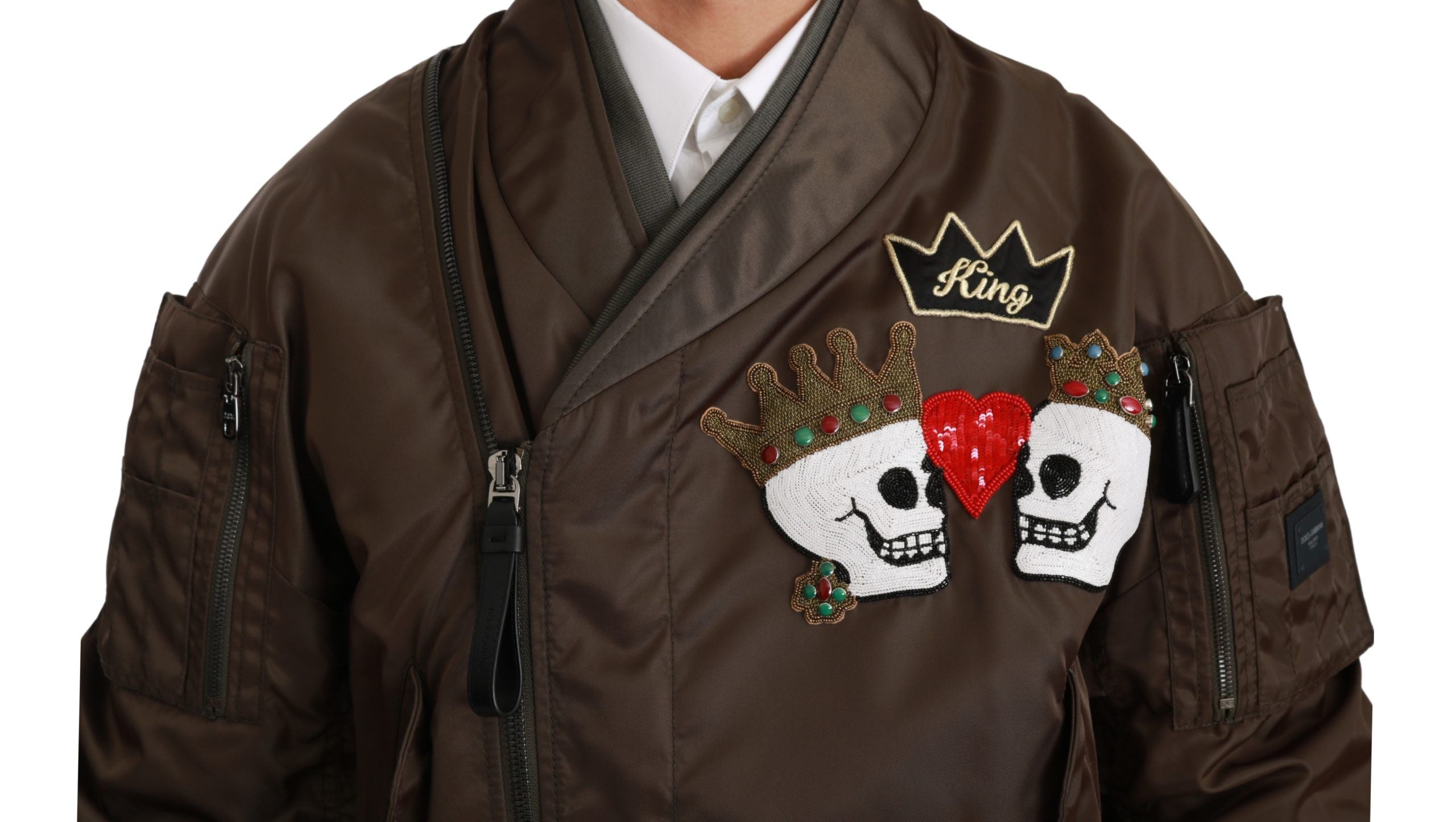 Dolce &amp; Gabbana – Zweireihige Bomberjacke mit Pailletten