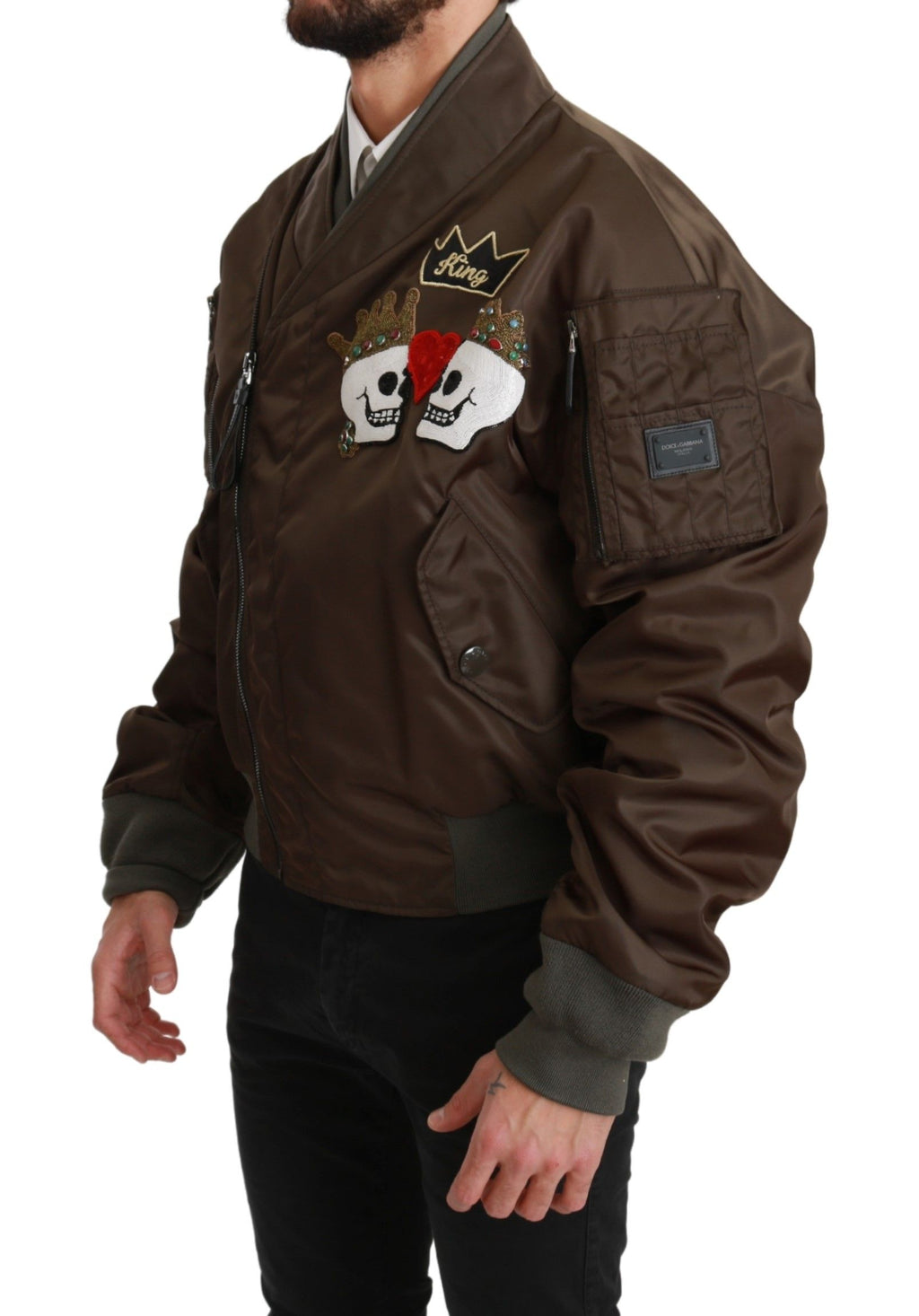 Dolce &amp; Gabbana – Zweireihige Bomberjacke mit Pailletten