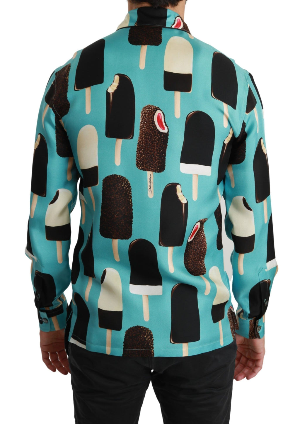 Dolce &amp; Gabbana – Exklusives Hemd aus Seidenmischung mit Eiscreme-Print