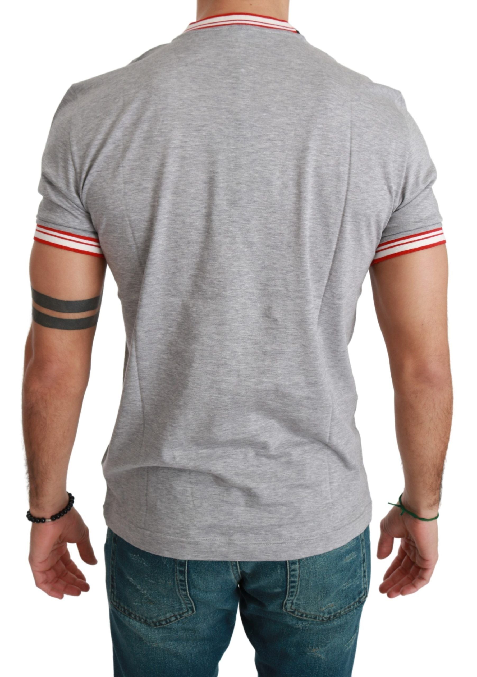 Dolce &amp; Gabbana Schickes graues Baumwoll-T-Shirt mit Year of the Pig-Motiv