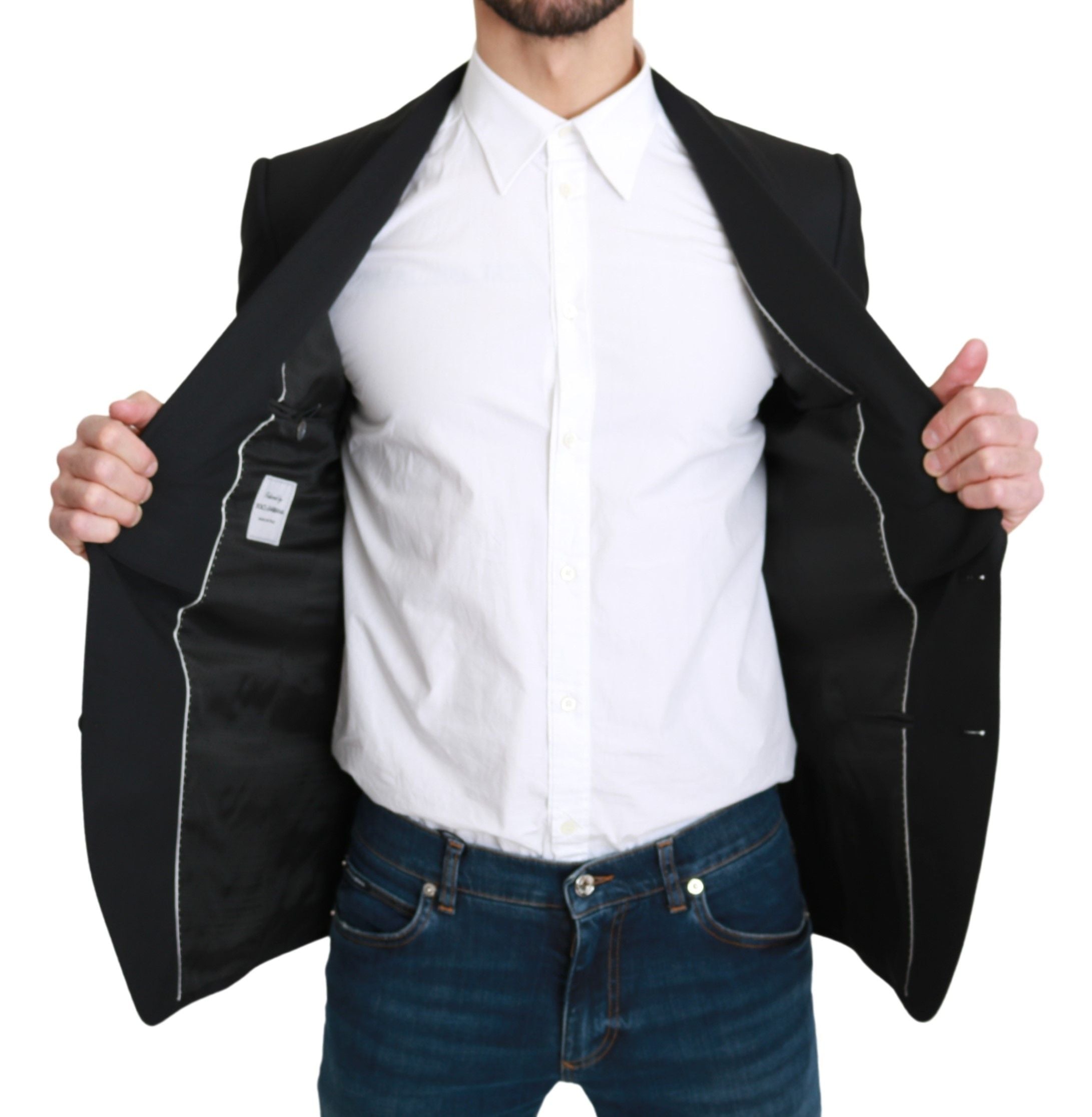 Dolce &amp; Gabbana – Eleganter, schwarzer Blazer aus Schurwolle