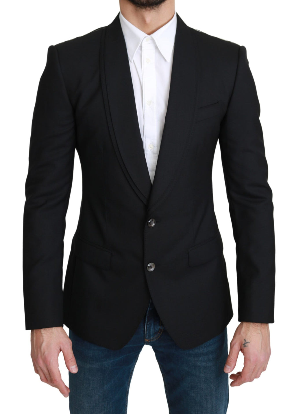 Dolce &amp; Gabbana – Eleganter, schwarzer Blazer aus Schurwolle