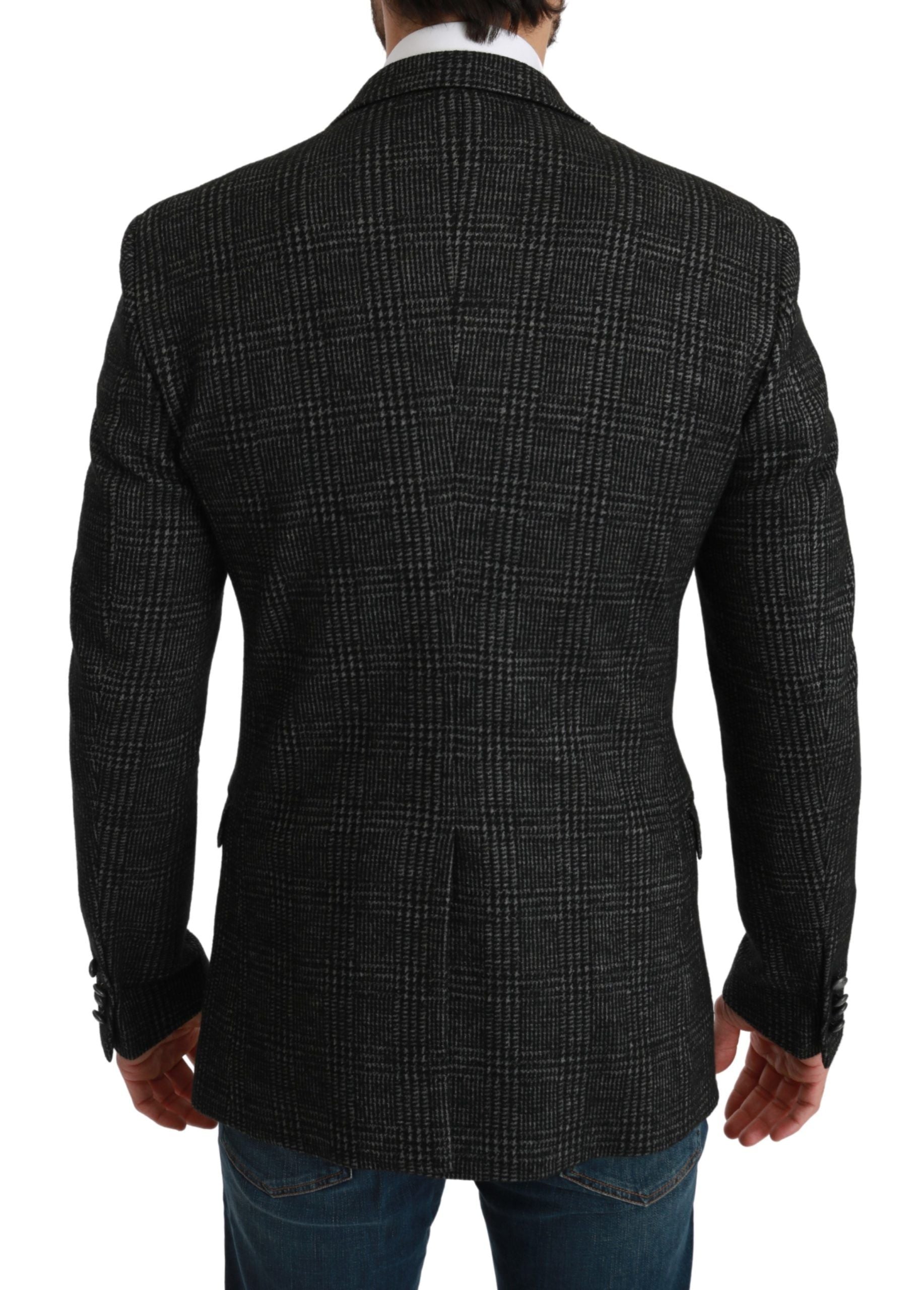 Dolce &amp; Gabbana Eleganter grau karierter Slim Fit Blazer