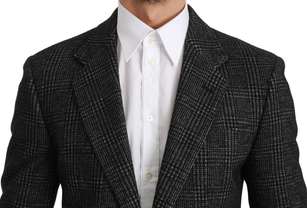 Dolce &amp; Gabbana Eleganter grau karierter Slim Fit Blazer