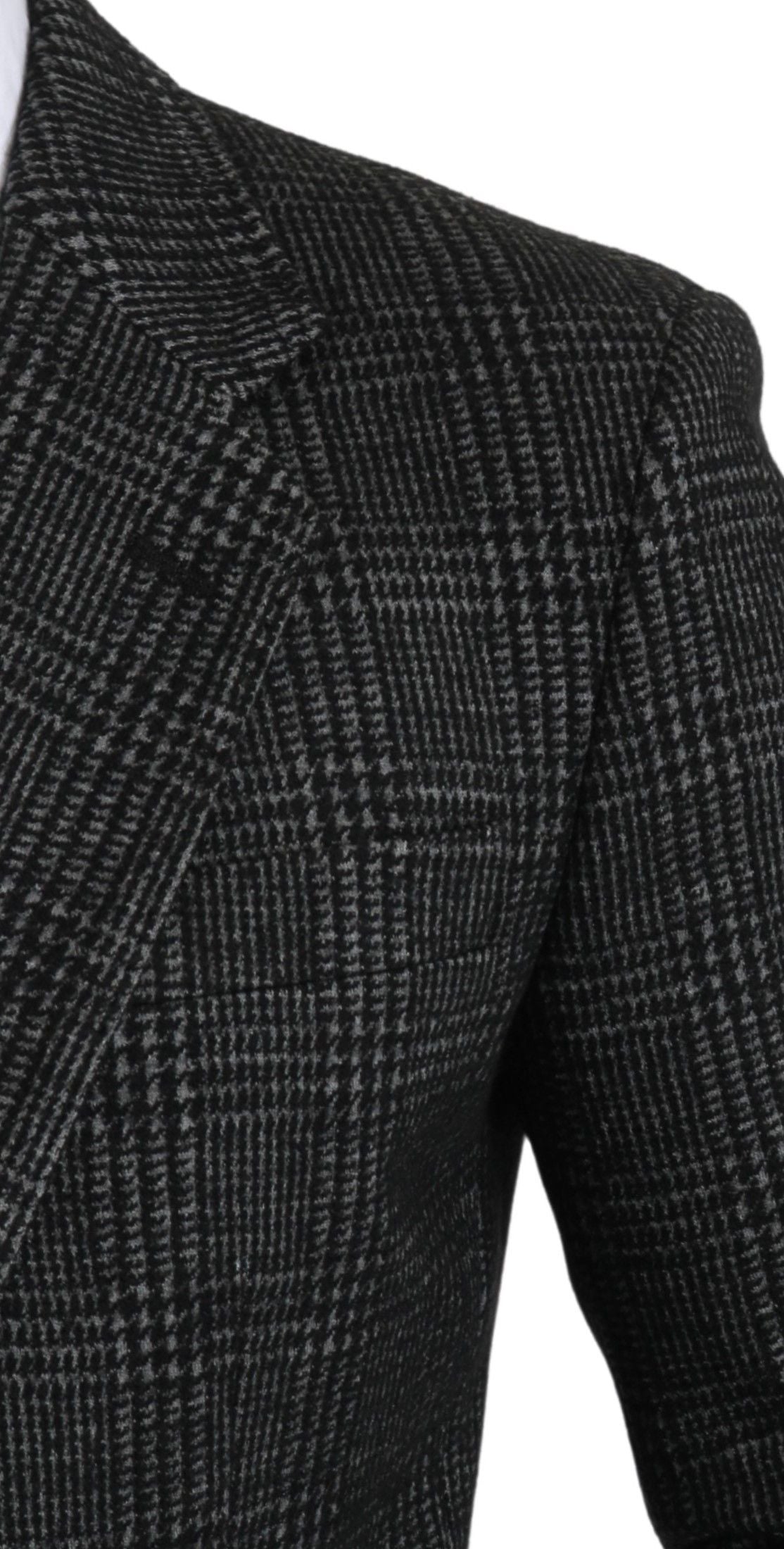 Dolce &amp; Gabbana Eleganter grau karierter Slim Fit Blazer