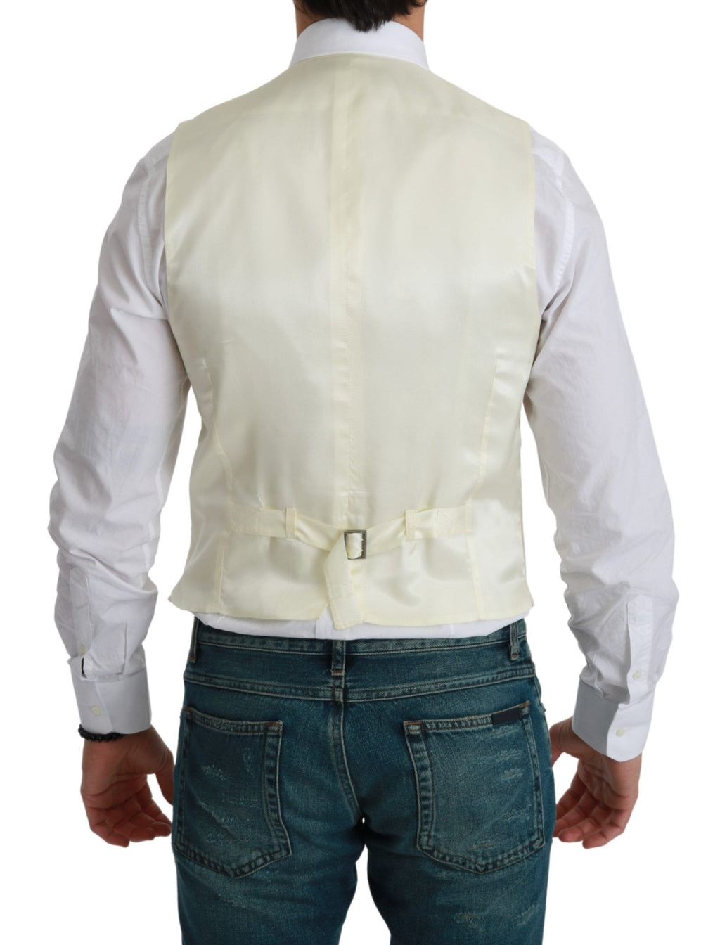 Dolce &amp; Gabbana Elegante cremefarbene Wollweste