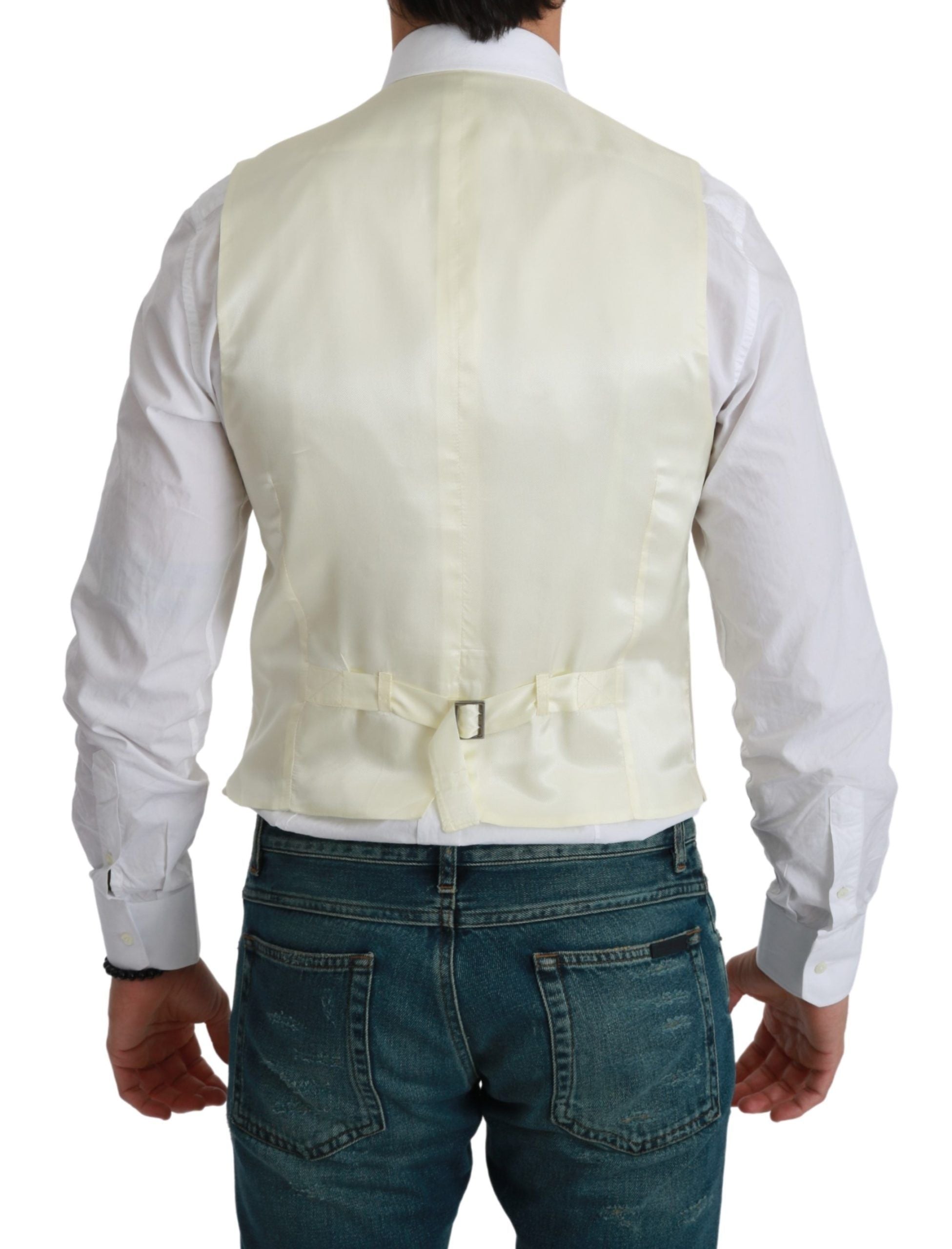Dolce &amp; Gabbana Elegante cremefarbene Wollweste
