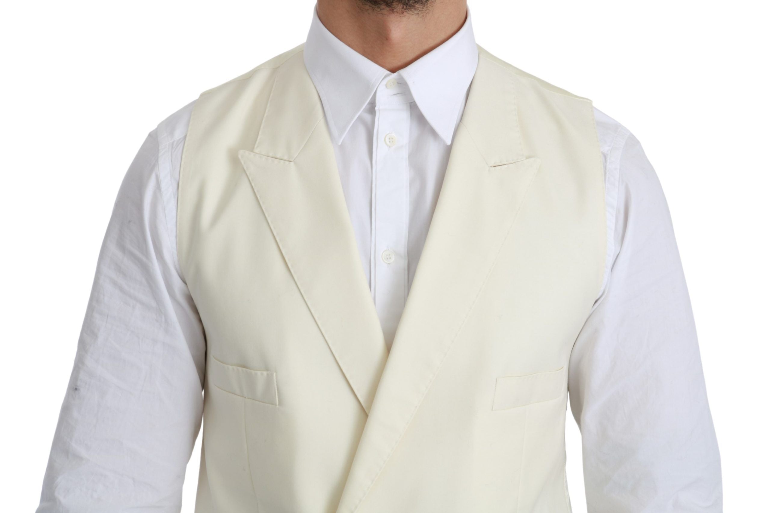 Dolce &amp; Gabbana Elegante cremefarbene Wollweste