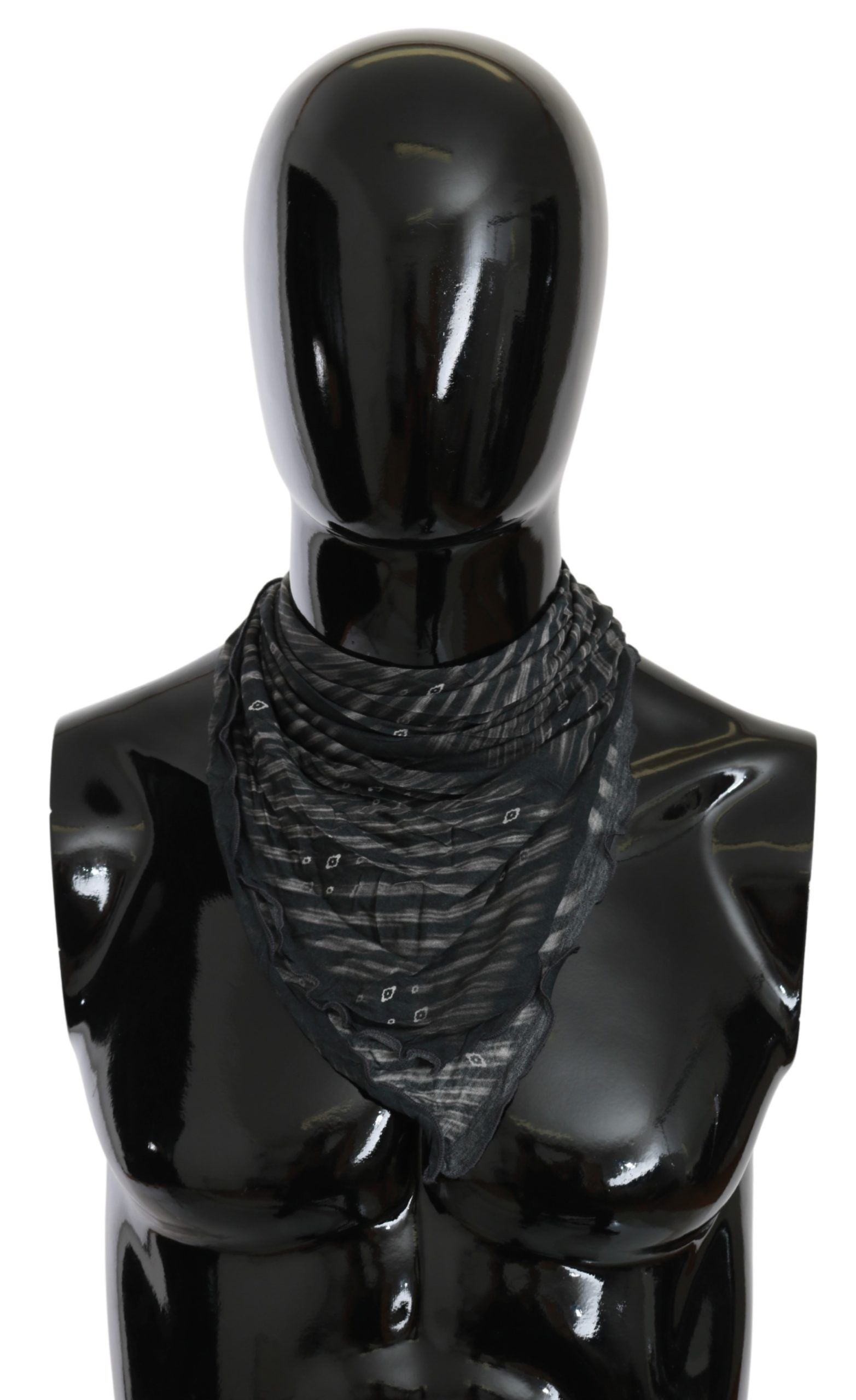 Costume National Eleganter schwarz gestreifter Herren-Viskoseschal