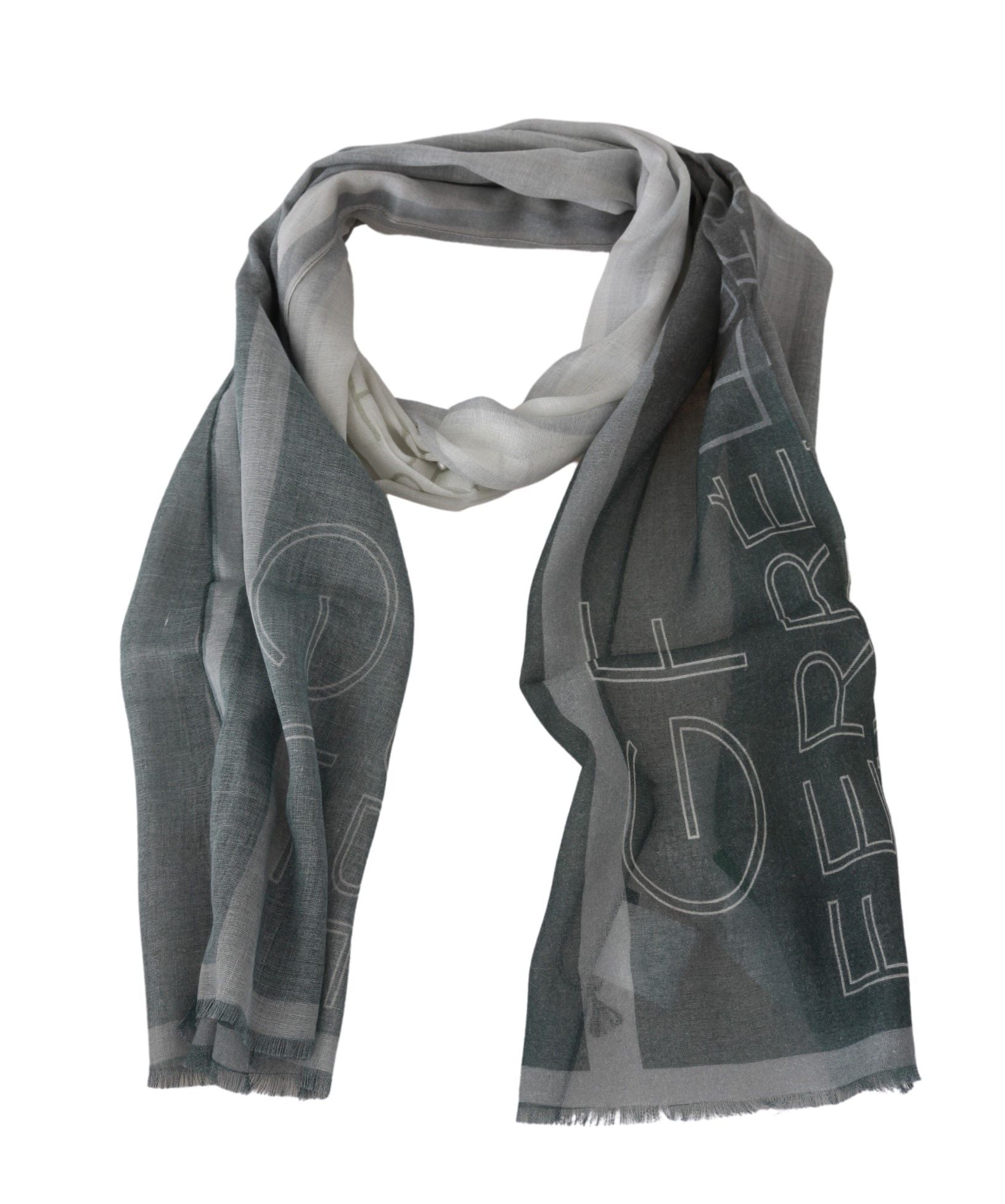 GF Ferre Eleganter blaugrau gemusterter Schal