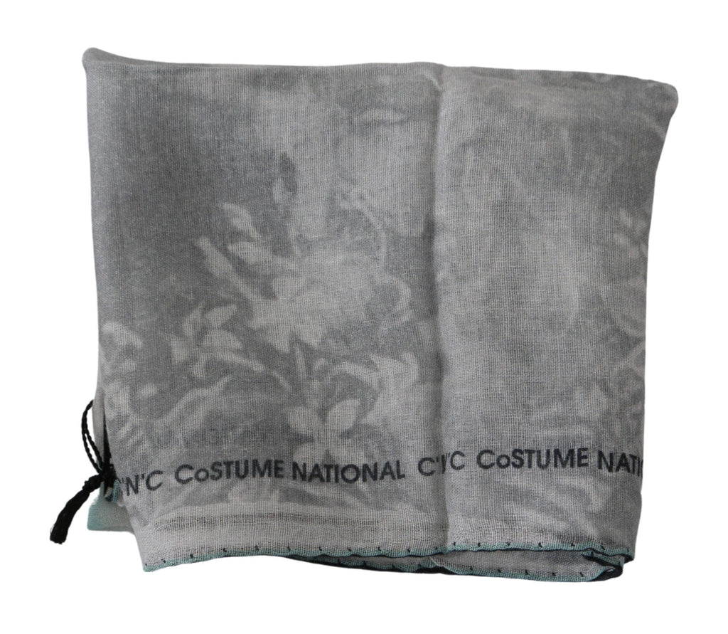 Costume National Eleganter grauer Seidenschal für Damen