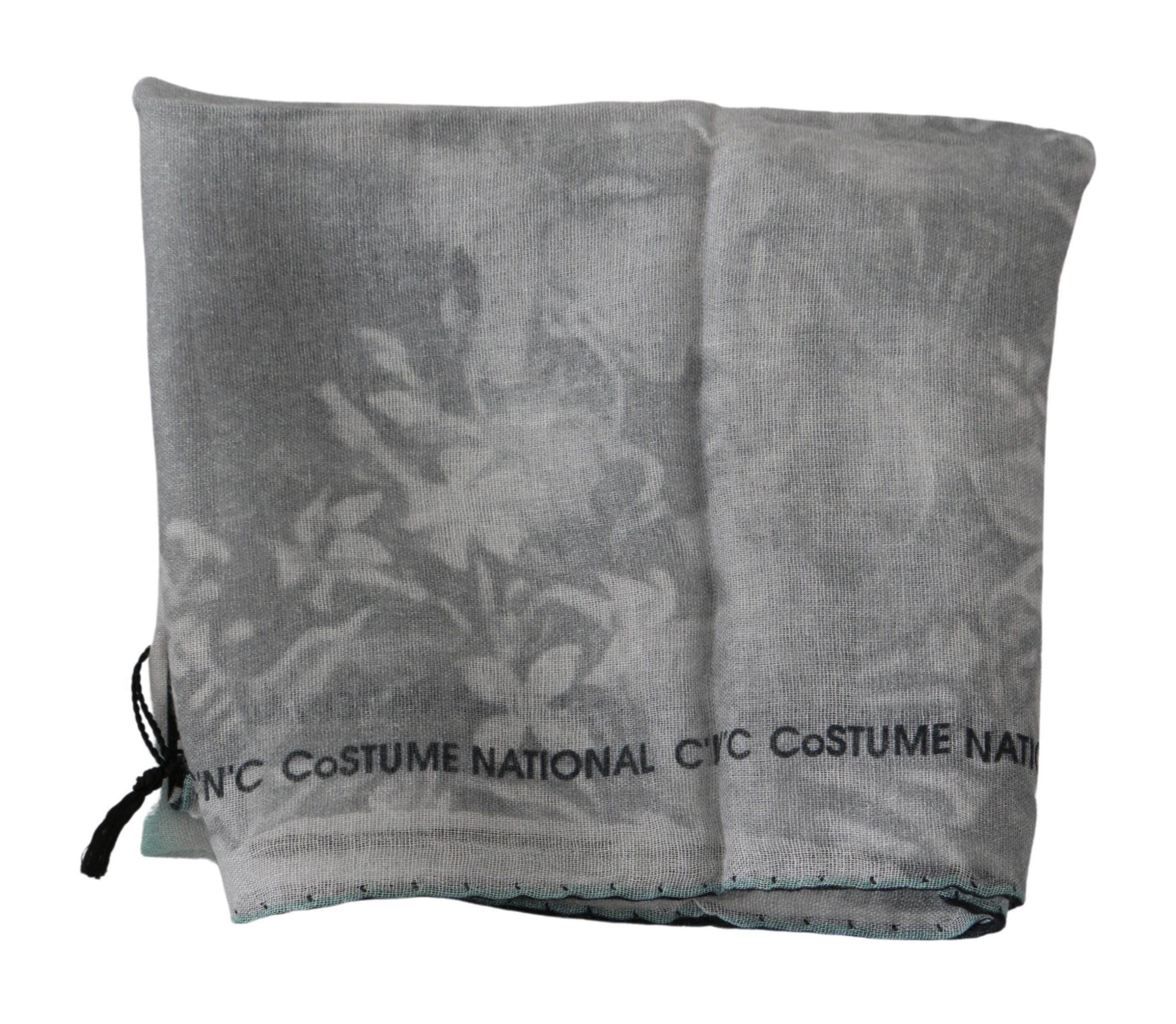 Costume National Eleganter grauer Seidenschal für Damen
