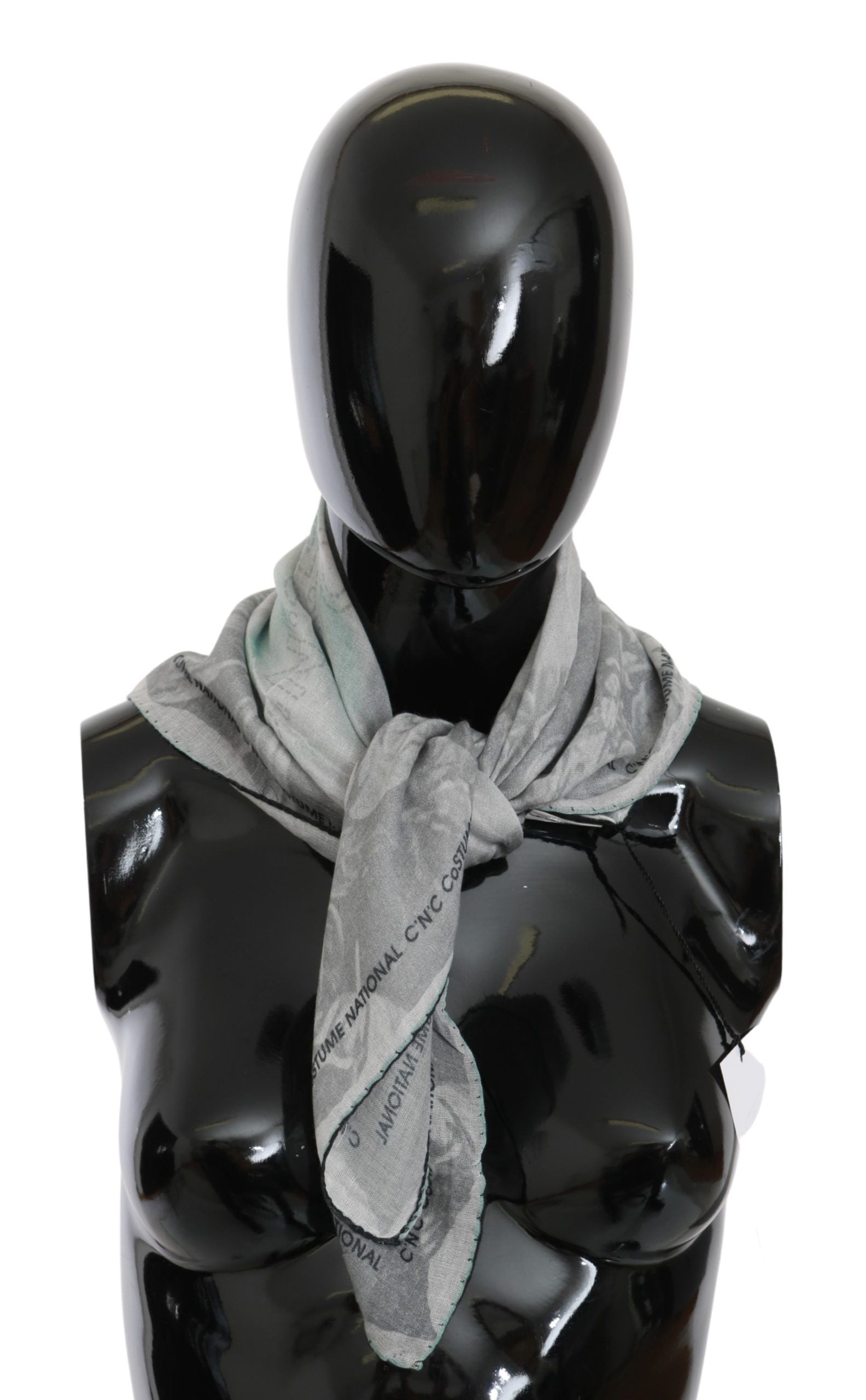 Costume National Eleganter grauer Seidenschal für Damen