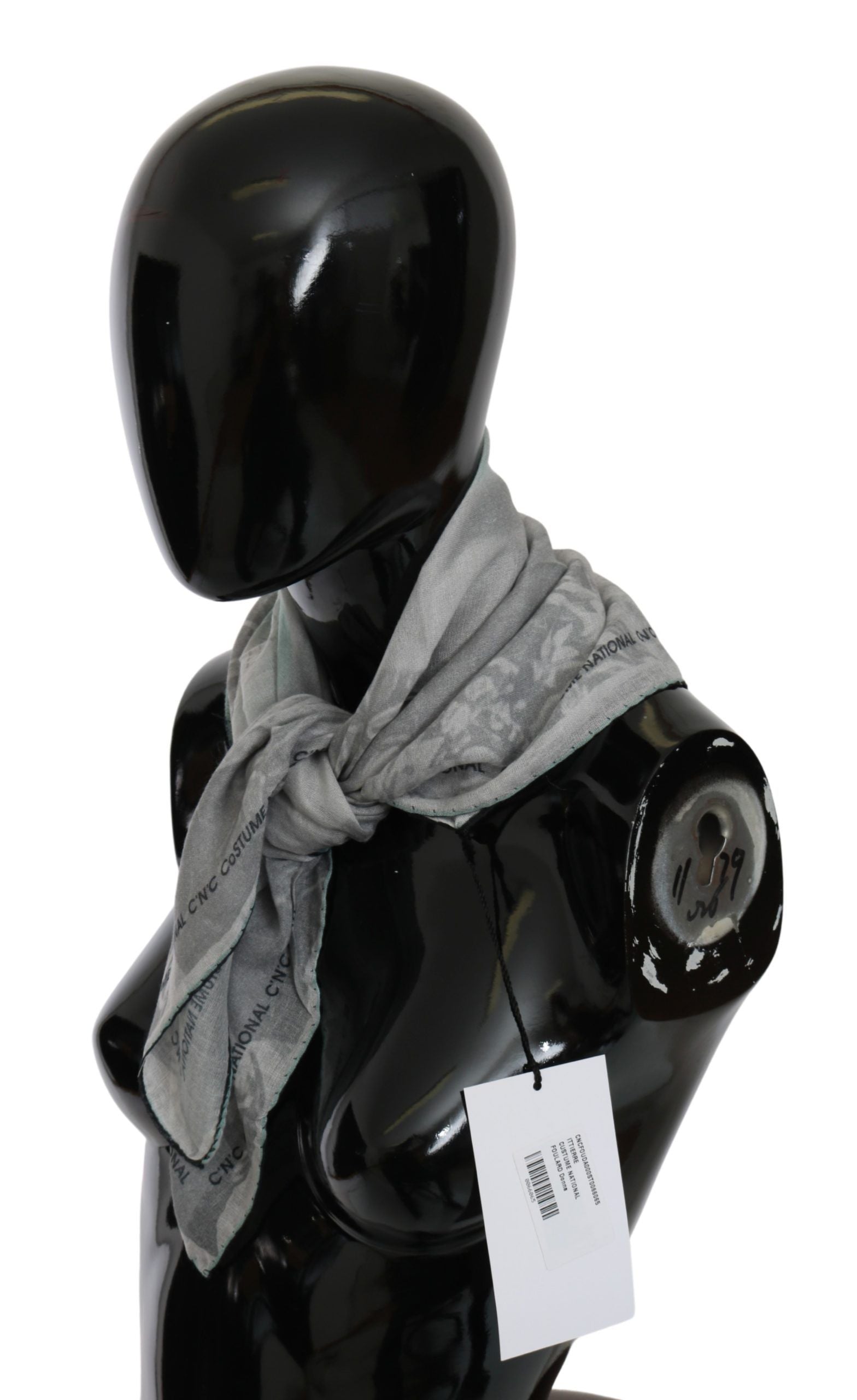 Costume National Eleganter grauer Seidenschal für Damen