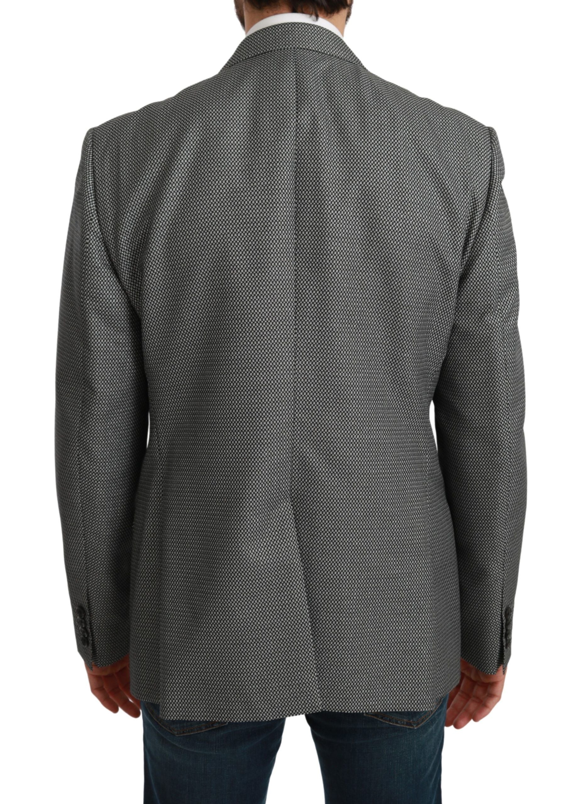 Dolce &amp; Gabbana Eleganter Slim Fit Blazer mit grauem Fantasiemuster