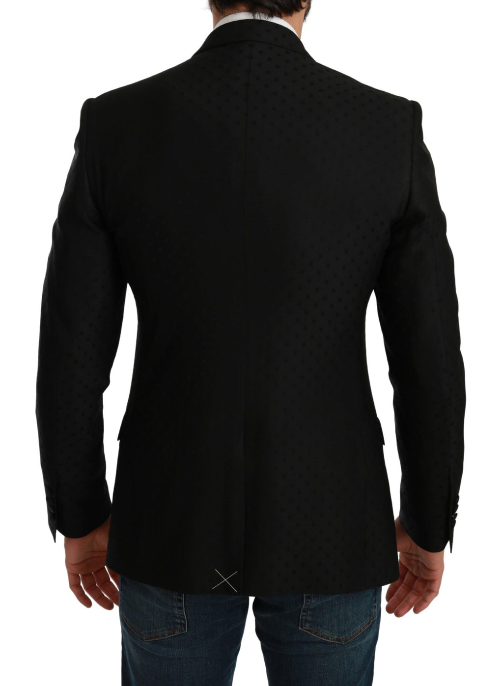 Dolce &amp; Gabbana – Eleganter Blazer aus schwarzer Wollmischung mit Punkten