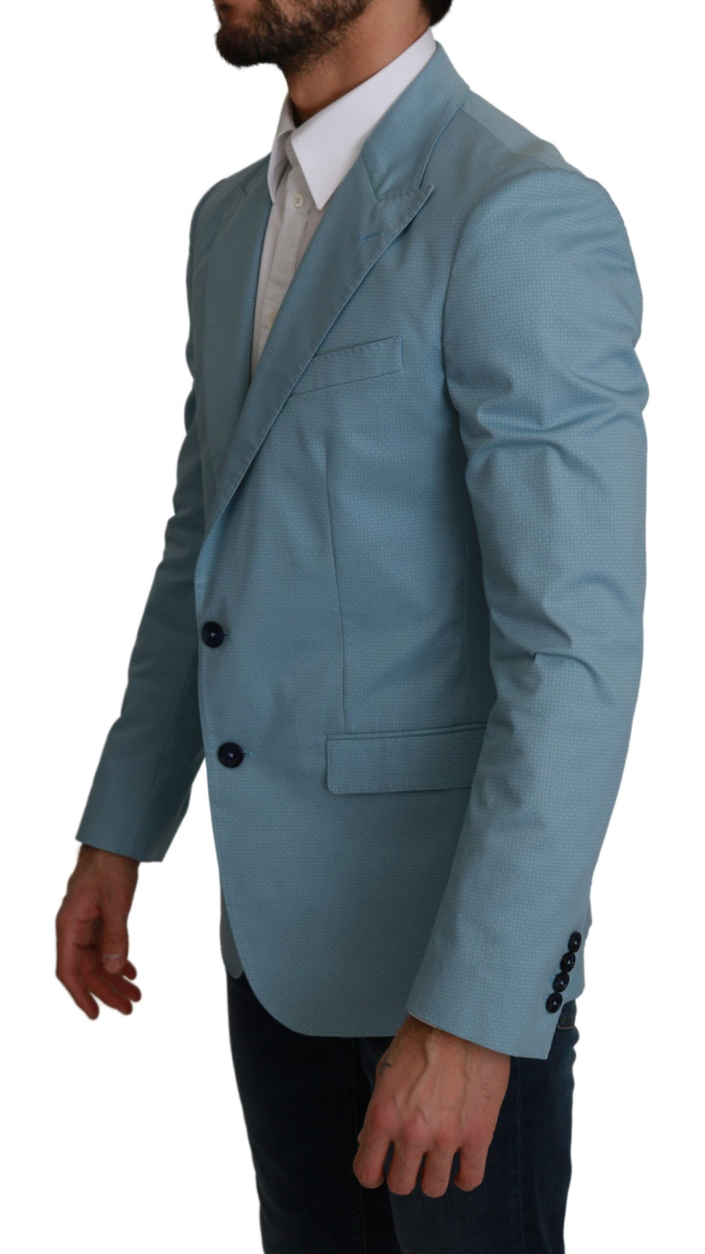 Dolce &amp; Gabbana Eleganter blauer Blazer mit Fantasiemuster