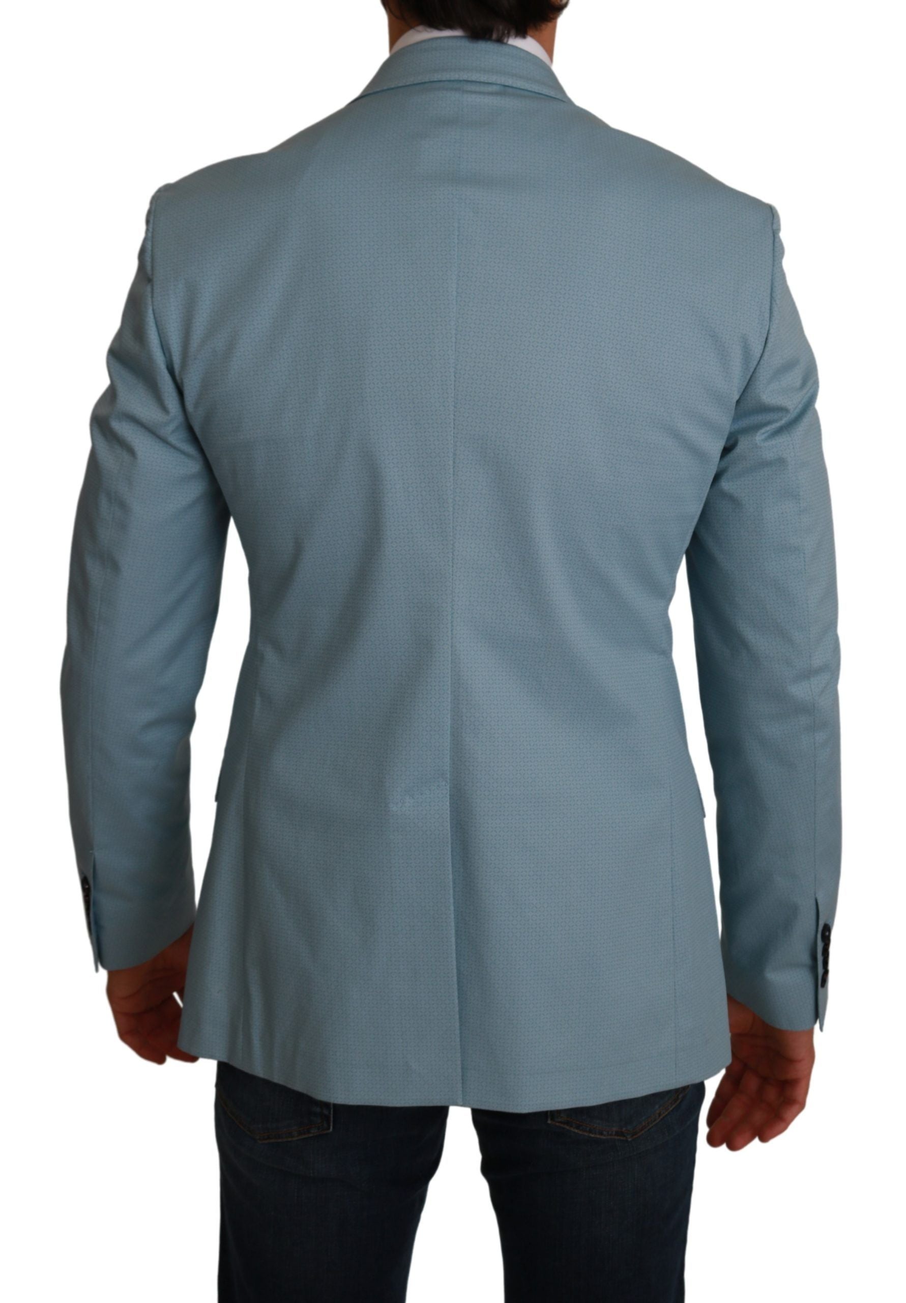 Dolce &amp; Gabbana Eleganter blauer Blazer mit Fantasiemuster
