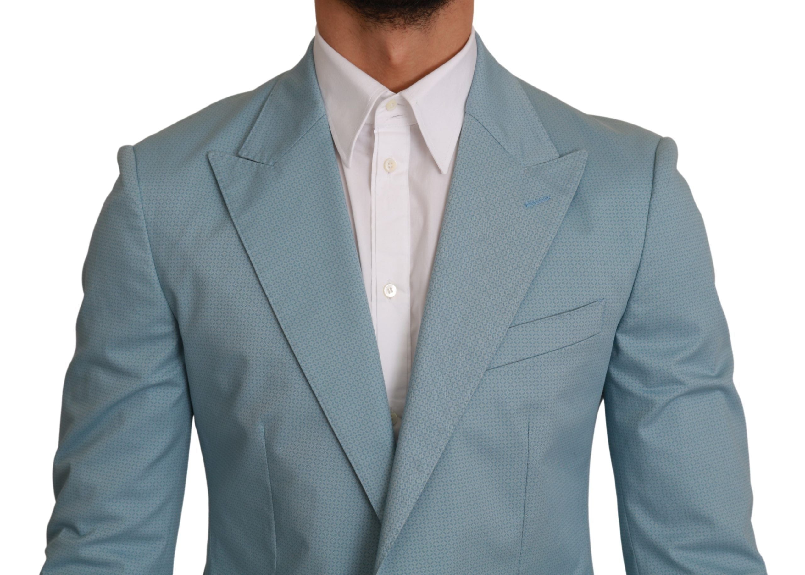 Dolce &amp; Gabbana Eleganter blauer Blazer mit Fantasiemuster