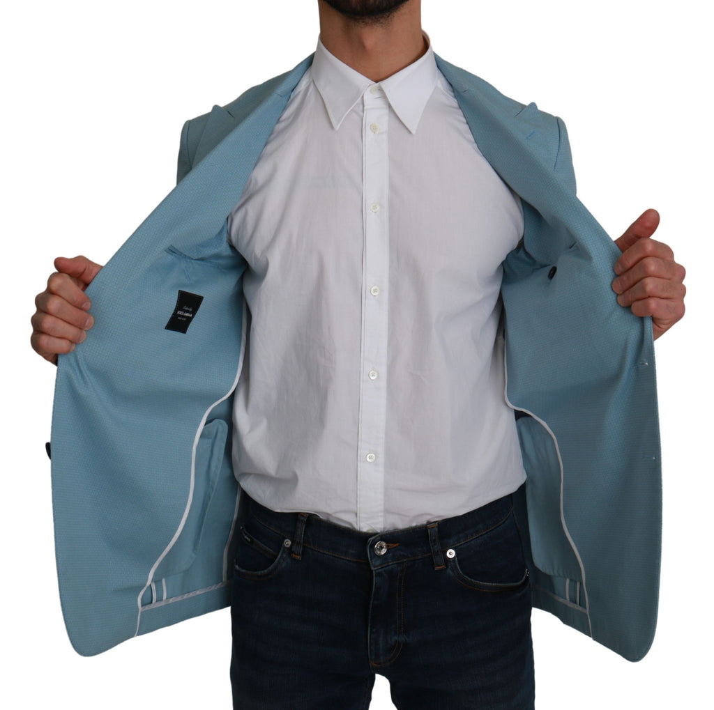 Dolce &amp; Gabbana Eleganter blauer Blazer mit Fantasiemuster