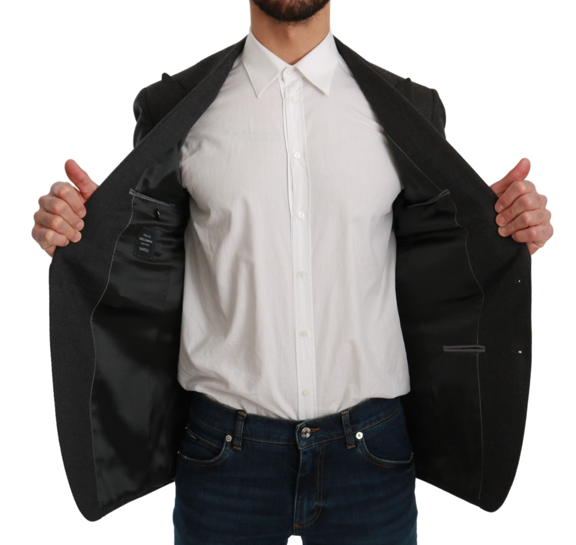 Dolce &amp; Gabbana – Eleganter, grauer Slim-Fit-Blazer