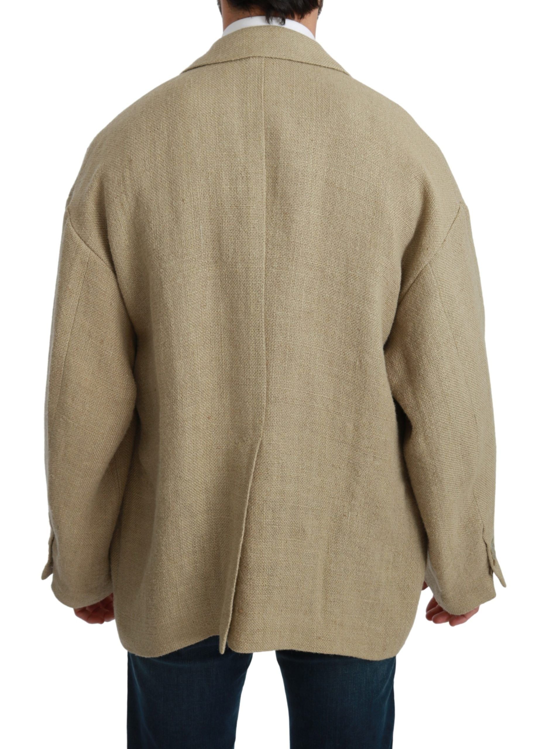 Dolce &amp; Gabbana Schicker einreihiger Jute-Blazer in Beige